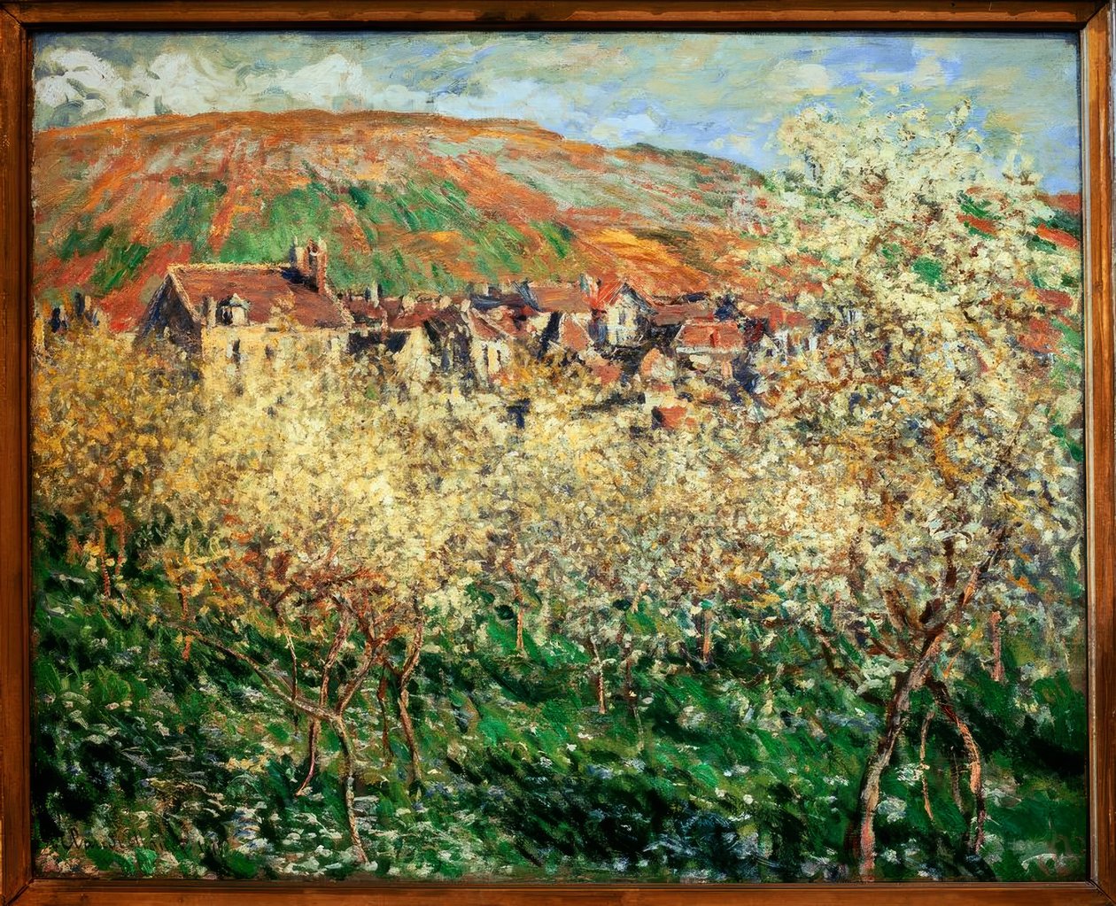 Vetheuil（BlühendeZwetschgenbäume的开花李子 作者 克劳德·莫奈