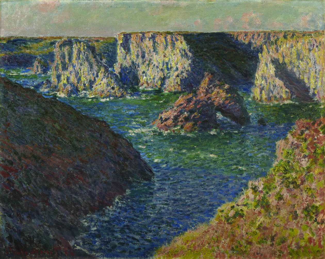 Les Rochers de Belle-Ile 贝勒岛的岩石，1886年。 作者 克劳德·莫奈