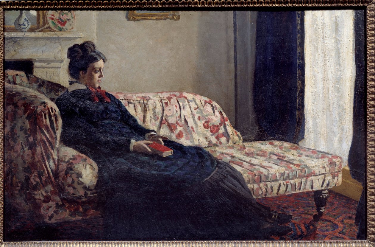 冥想或莫奈夫人在卡纳普的画作 克劳德-莫奈（1840-1926）1871年，太阳。0,48x0,75米 巴黎，奥赛博物馆 作者 克劳德·莫奈