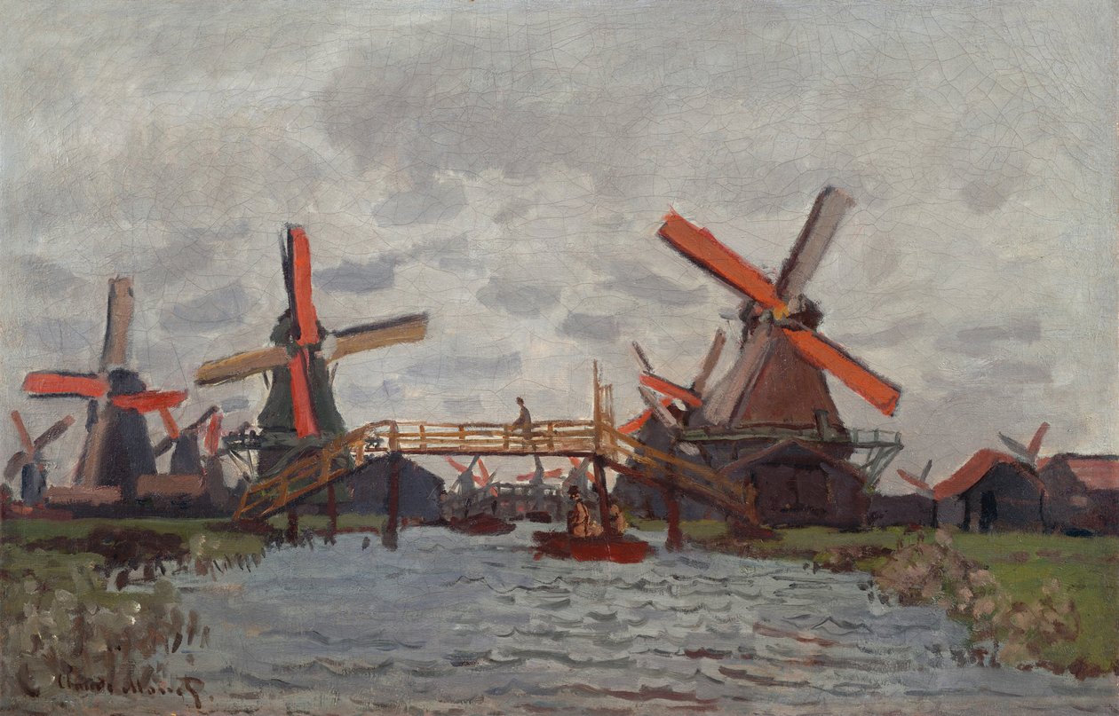1871年在赞丹附近的Westzijderveld的米尔斯 作者 克劳德·莫奈