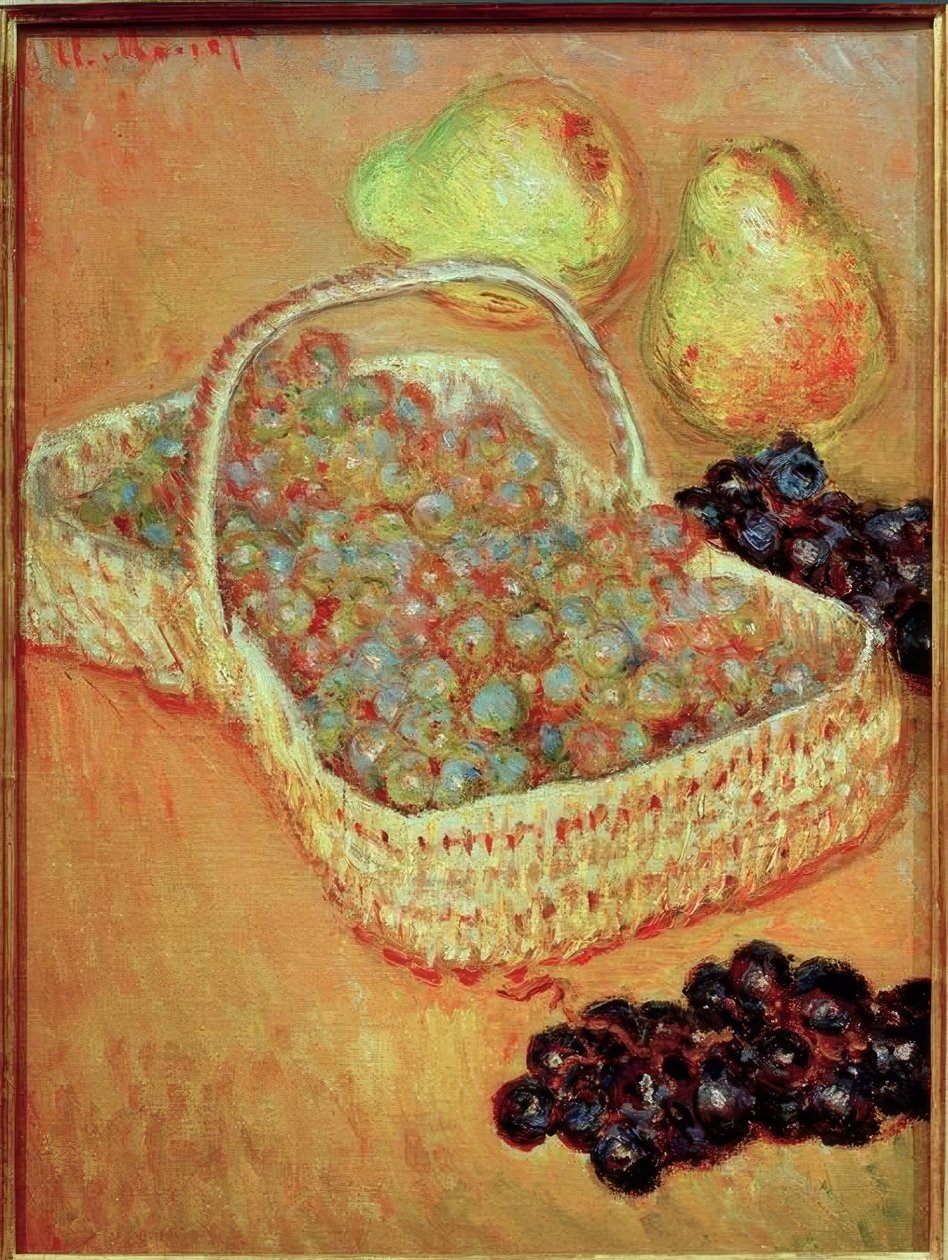 Panier de Raisins et Poires（葡萄和梨的篮子 作者 克劳德·莫奈