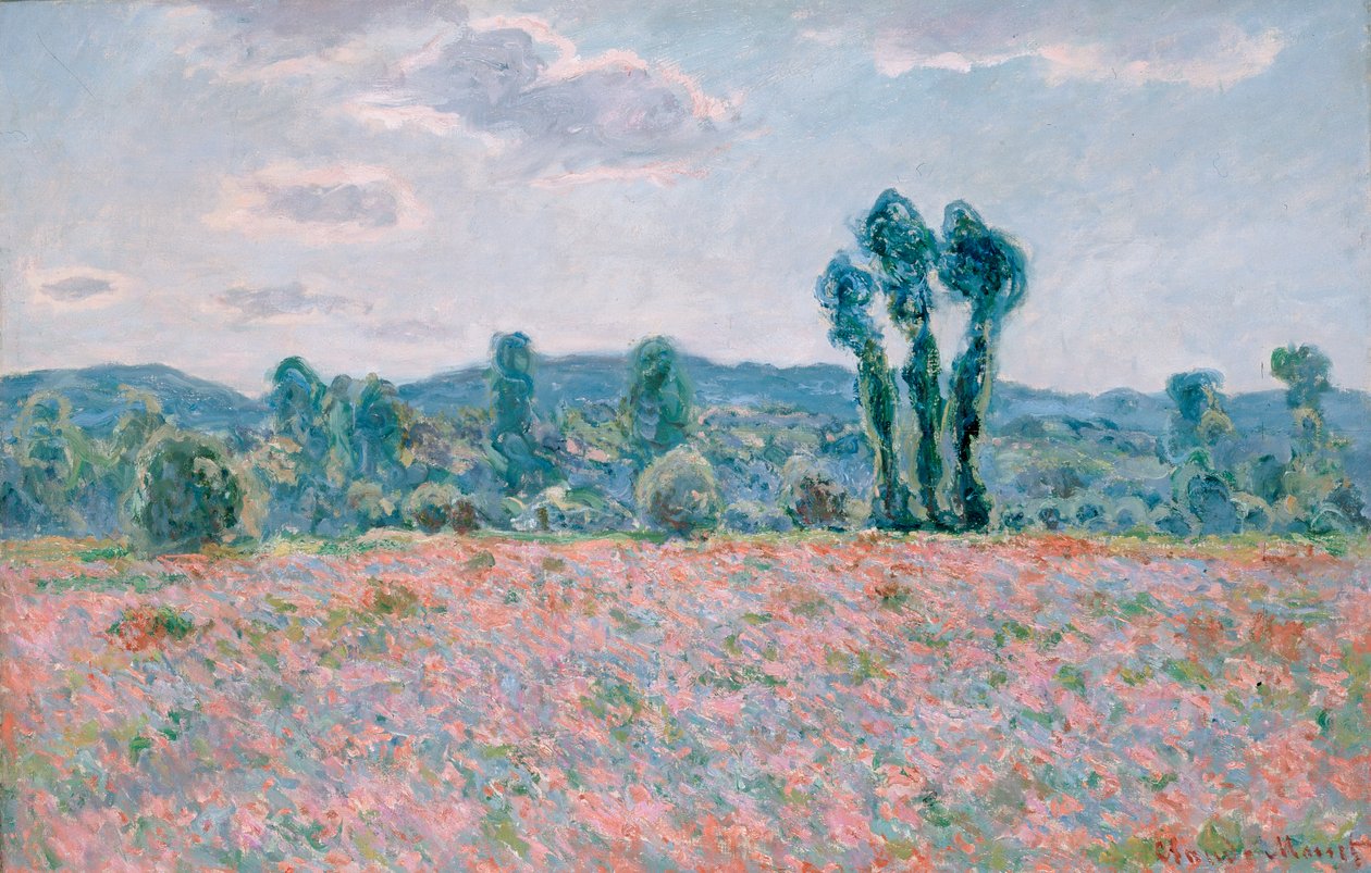 罂粟花田（1886） 作者 克劳德·莫奈