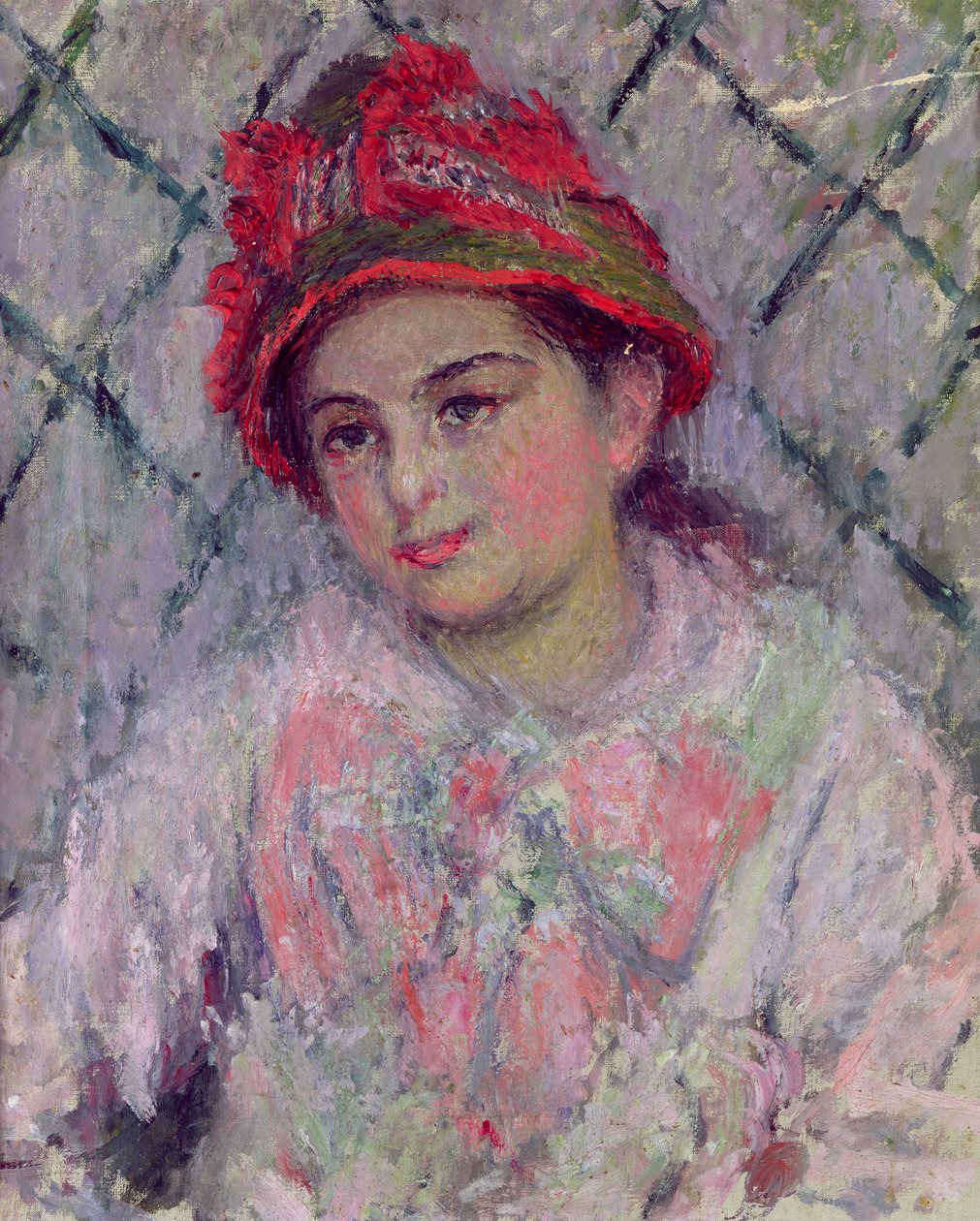 布兰奇·霍斯切德（1864-1947）作为一个年轻女孩的肖像，1880年 作者 克劳德·莫奈