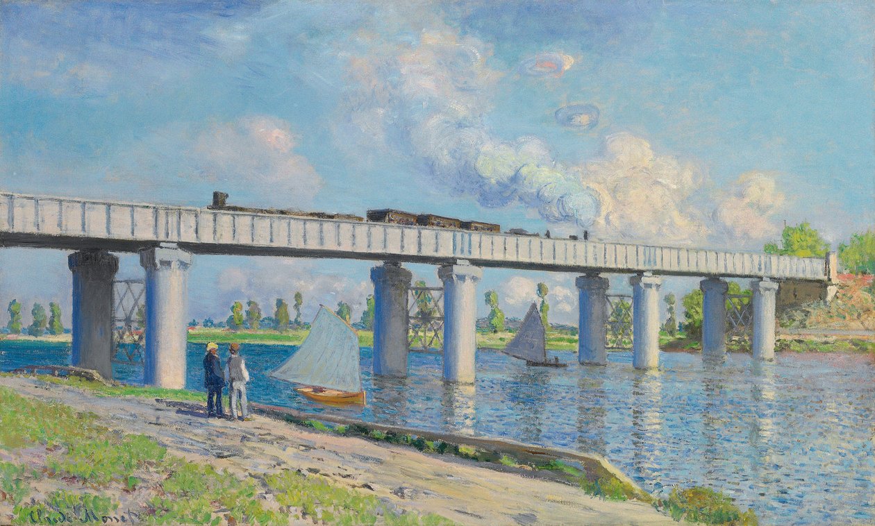 阿尔根特伊铁路桥，1873年 作者 克劳德·莫奈