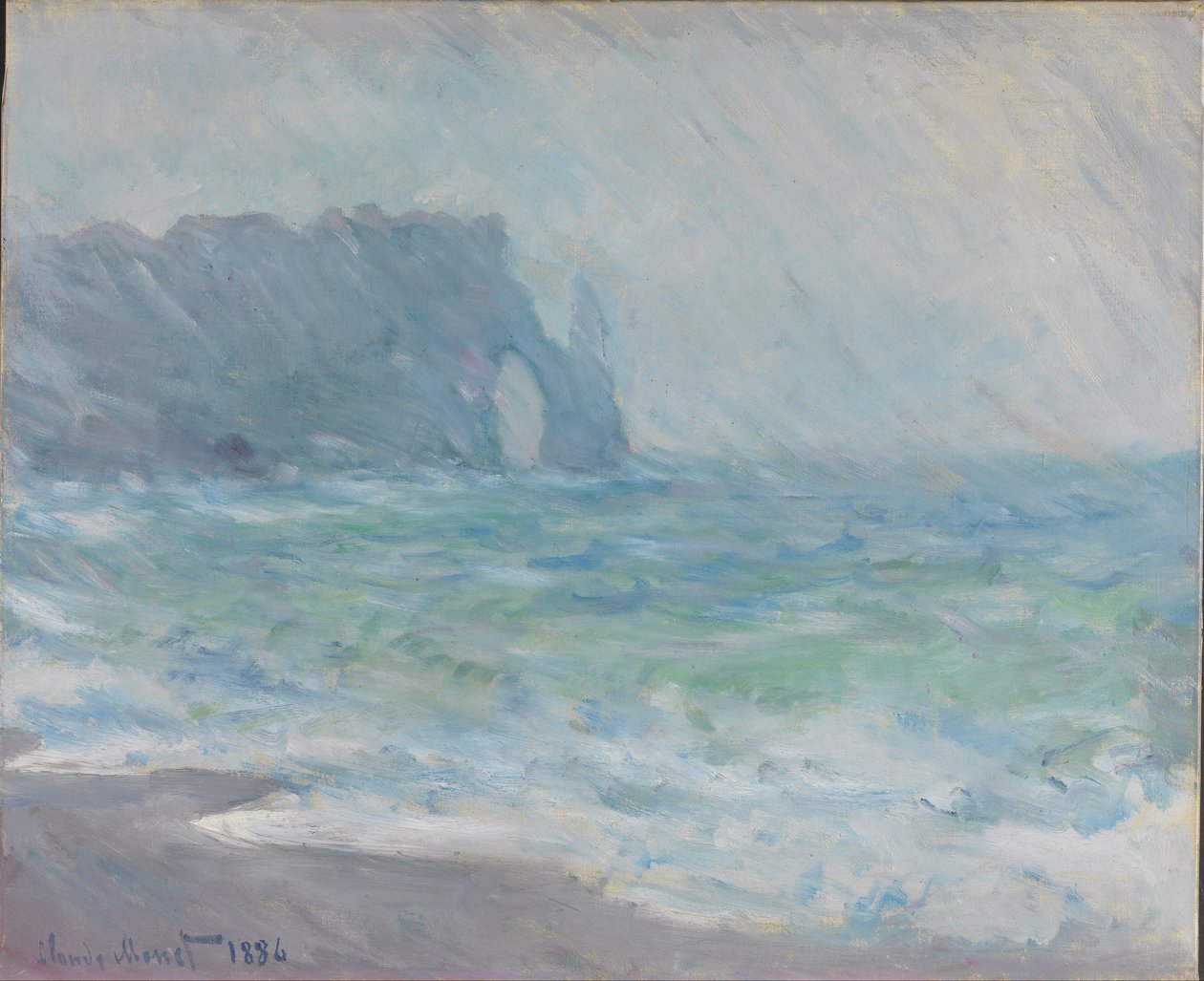 埃特勒塔（Etretat）下雨 作者 克劳德·莫奈