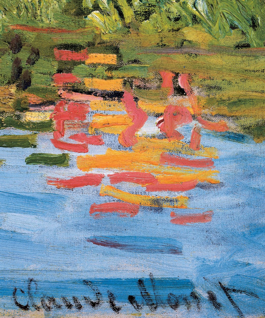 Argenteuil 帆船赛，细节，c.1872（布面油画） 作者 克劳德·莫奈