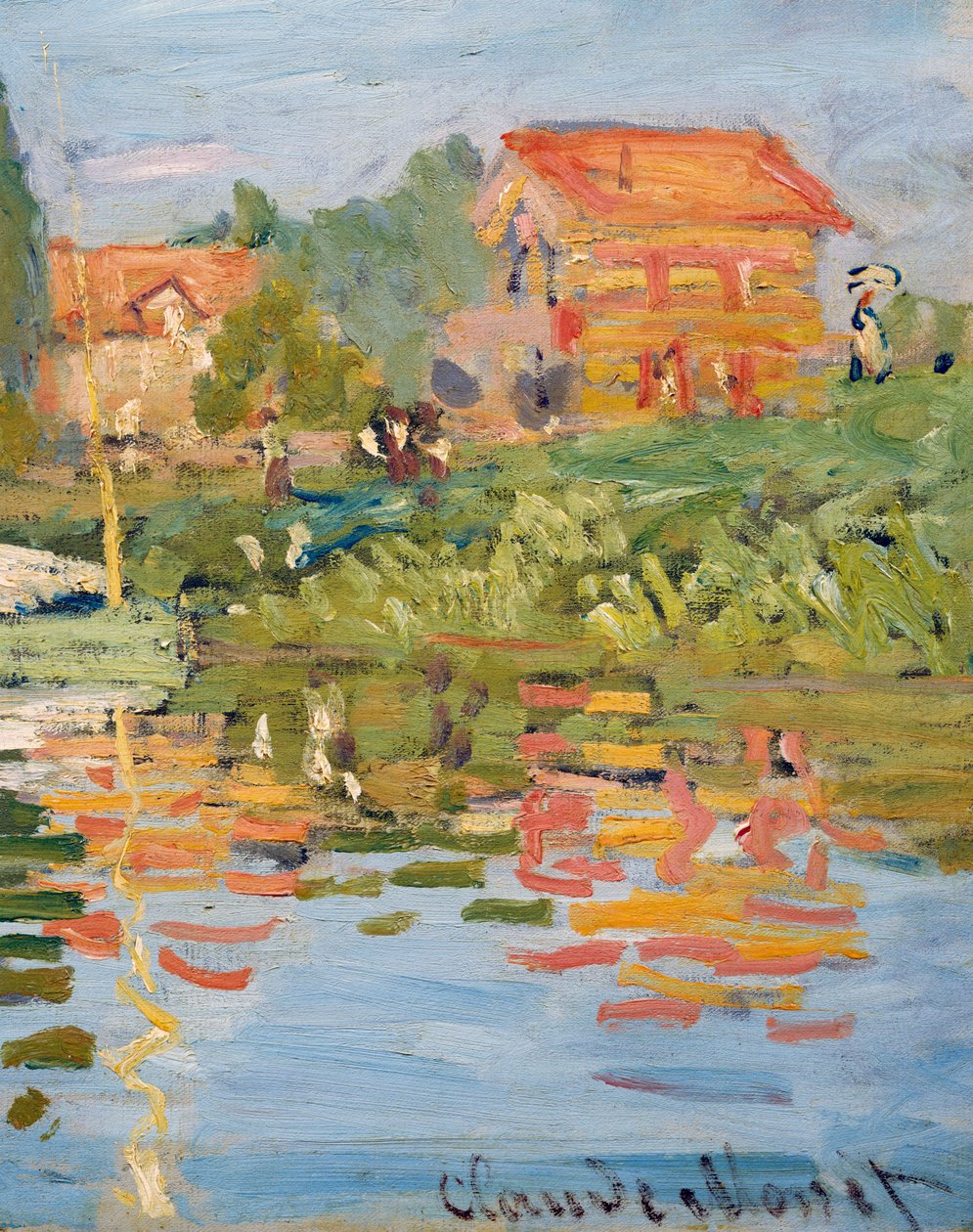 帆船赛在Argenteuil，约1872年（布面油画）（细节）。 作者 克劳德·莫奈