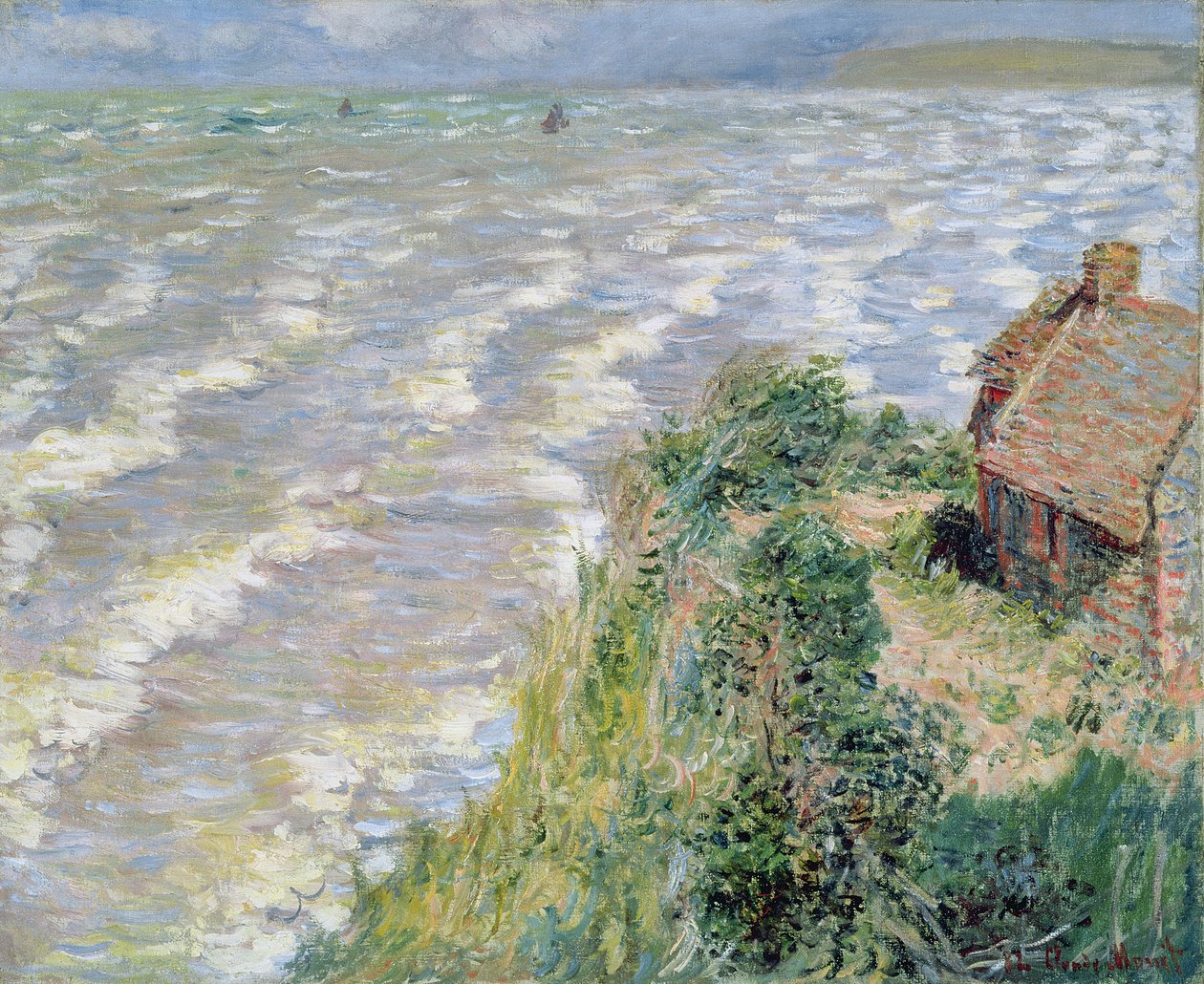 1882年在Pourville崛起的潮汐 作者 克劳德·莫奈
