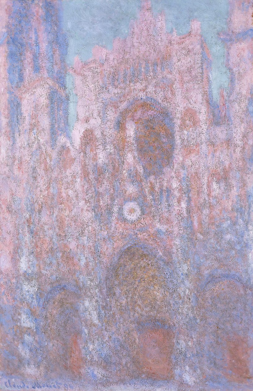 夕阳下的鲁昂大教堂（灰黑交响曲）1892-94 年（布面油画） 作者 克劳德·莫奈