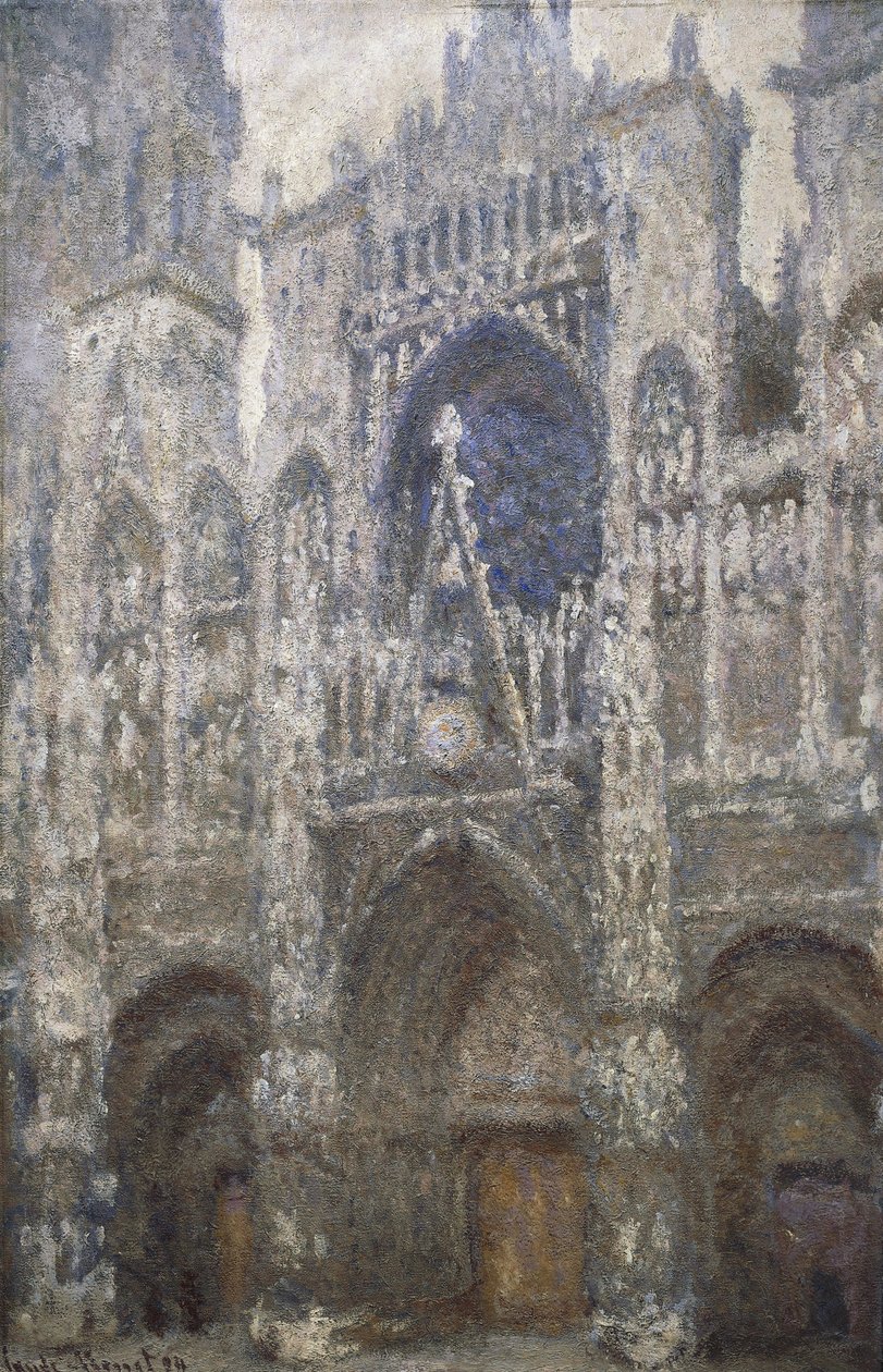 西部门户鲁昂大教堂，灰色和谐，1894年 作者 克劳德·莫奈