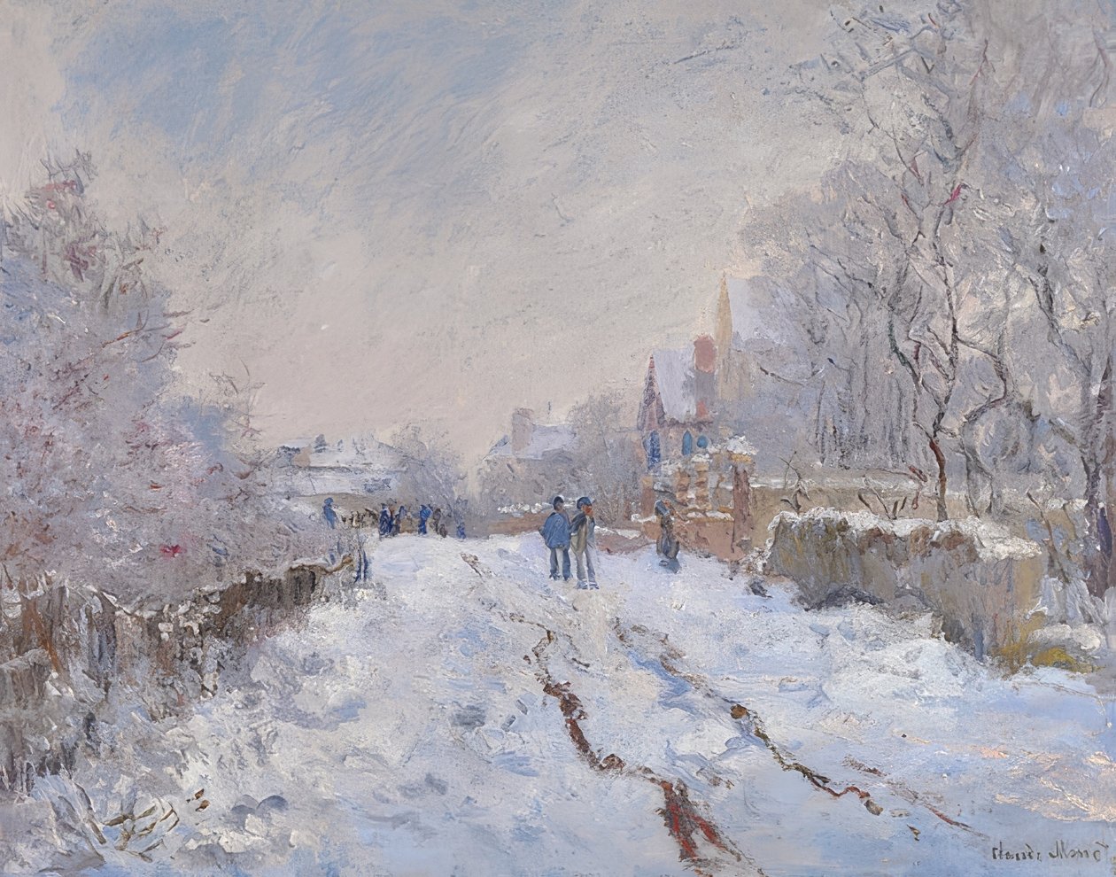 雪在Argenteuil。 1875年 作者 克劳德·莫奈