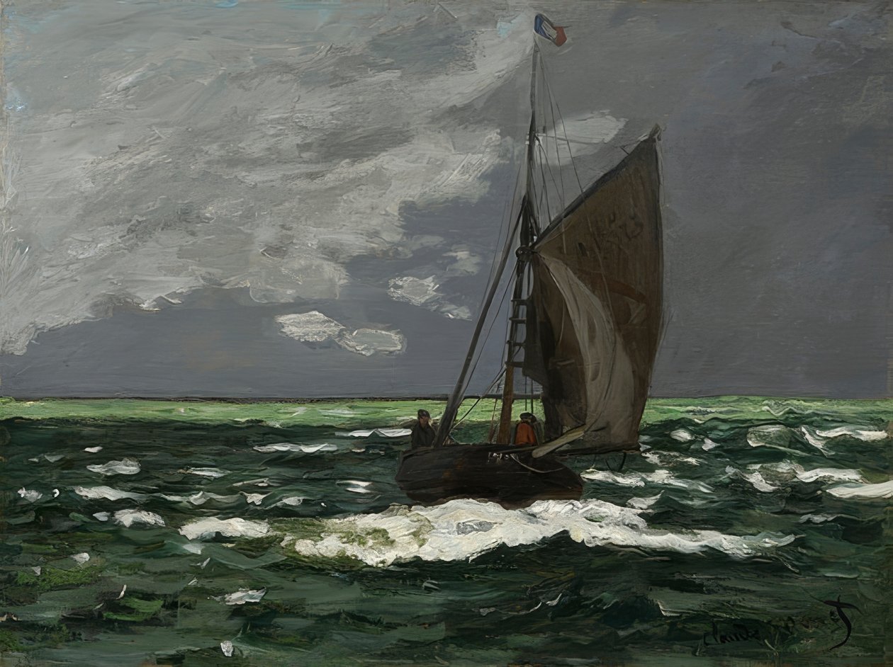 海景，风暴。 1866年 作者 克劳德·莫奈