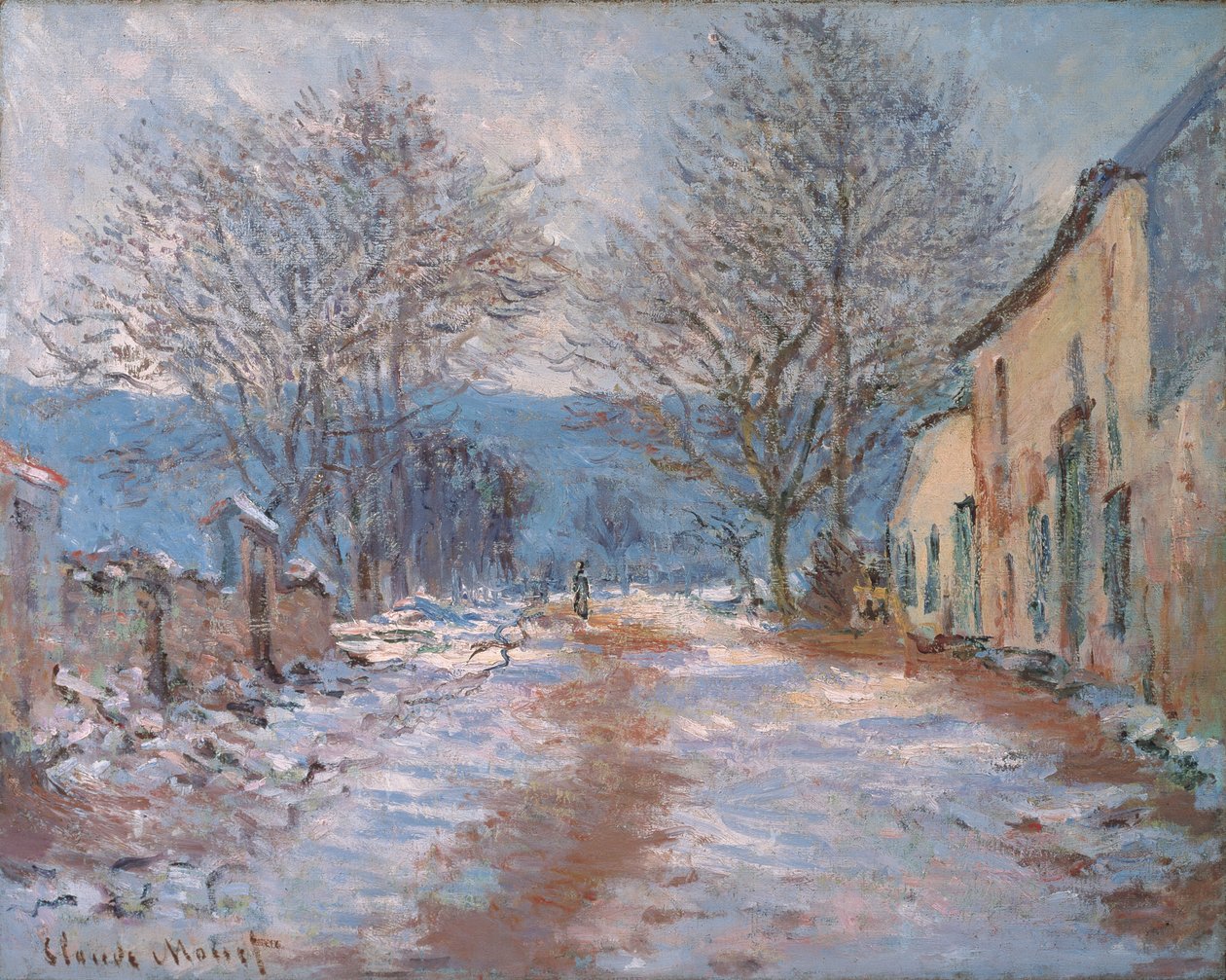 利梅兹（Limetz）下雪； 1886年在利梅茨降雪 作者 克劳德·莫奈