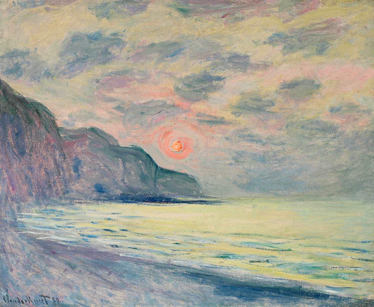 夕阳西下，大雾弥漫，波维尔 作者 克劳德·莫奈