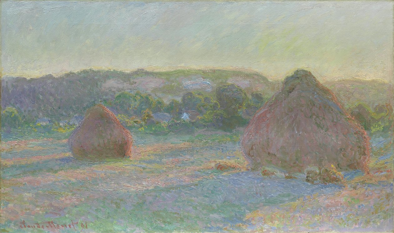 麦堆，夏末，1890-91年 作者 克劳德·莫奈