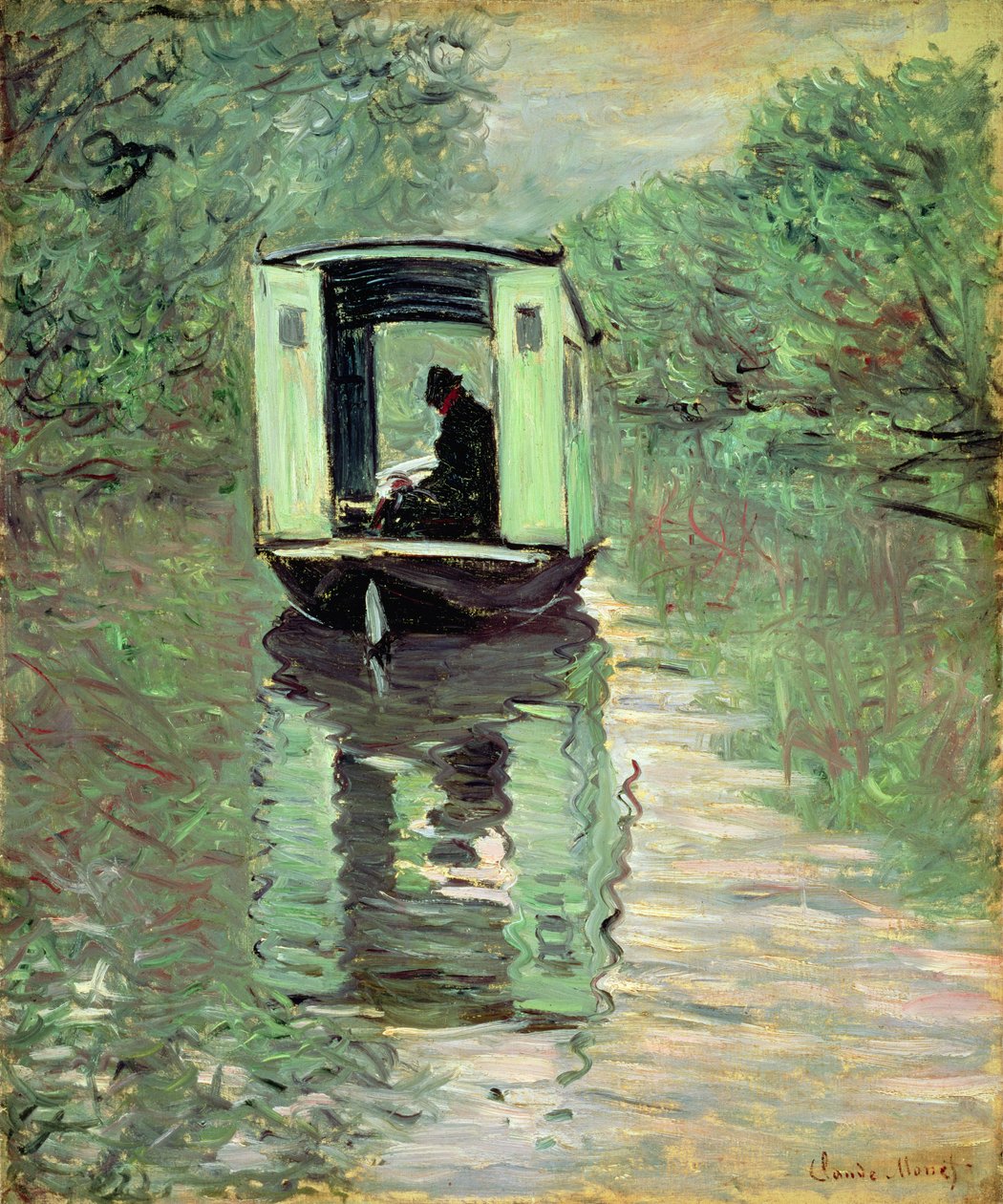 The Boat Studio，1876 作者 克劳德·莫奈