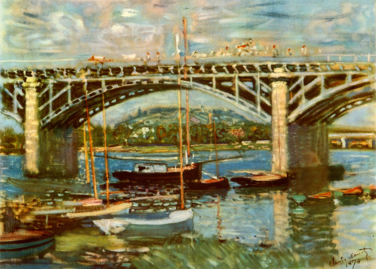 塞纳河大桥（Argenteuil），1874年，1937年。 作者 克劳德·莫奈