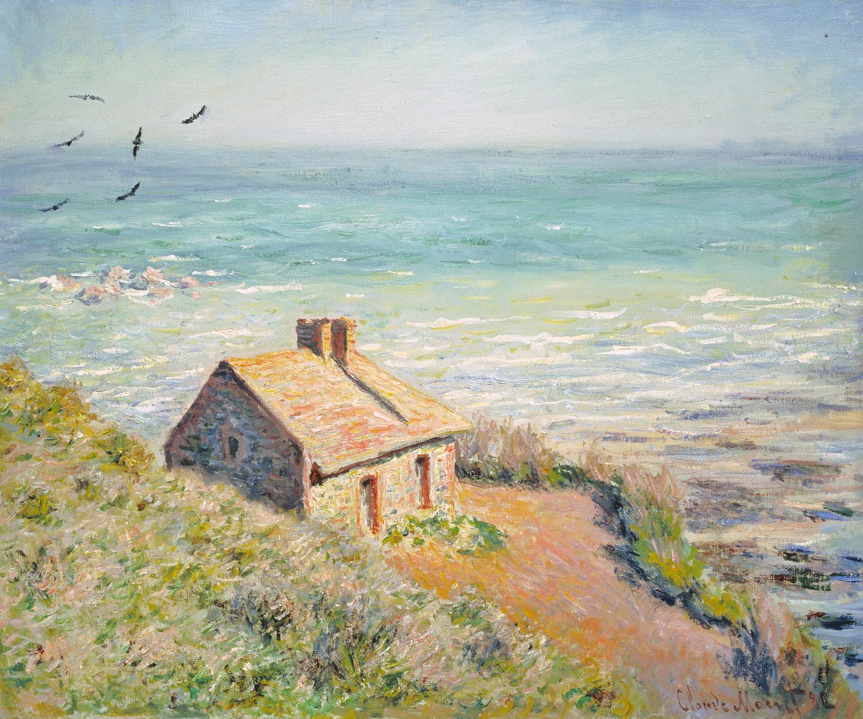 海关小屋，1882年早晨 作者 克劳德·莫奈