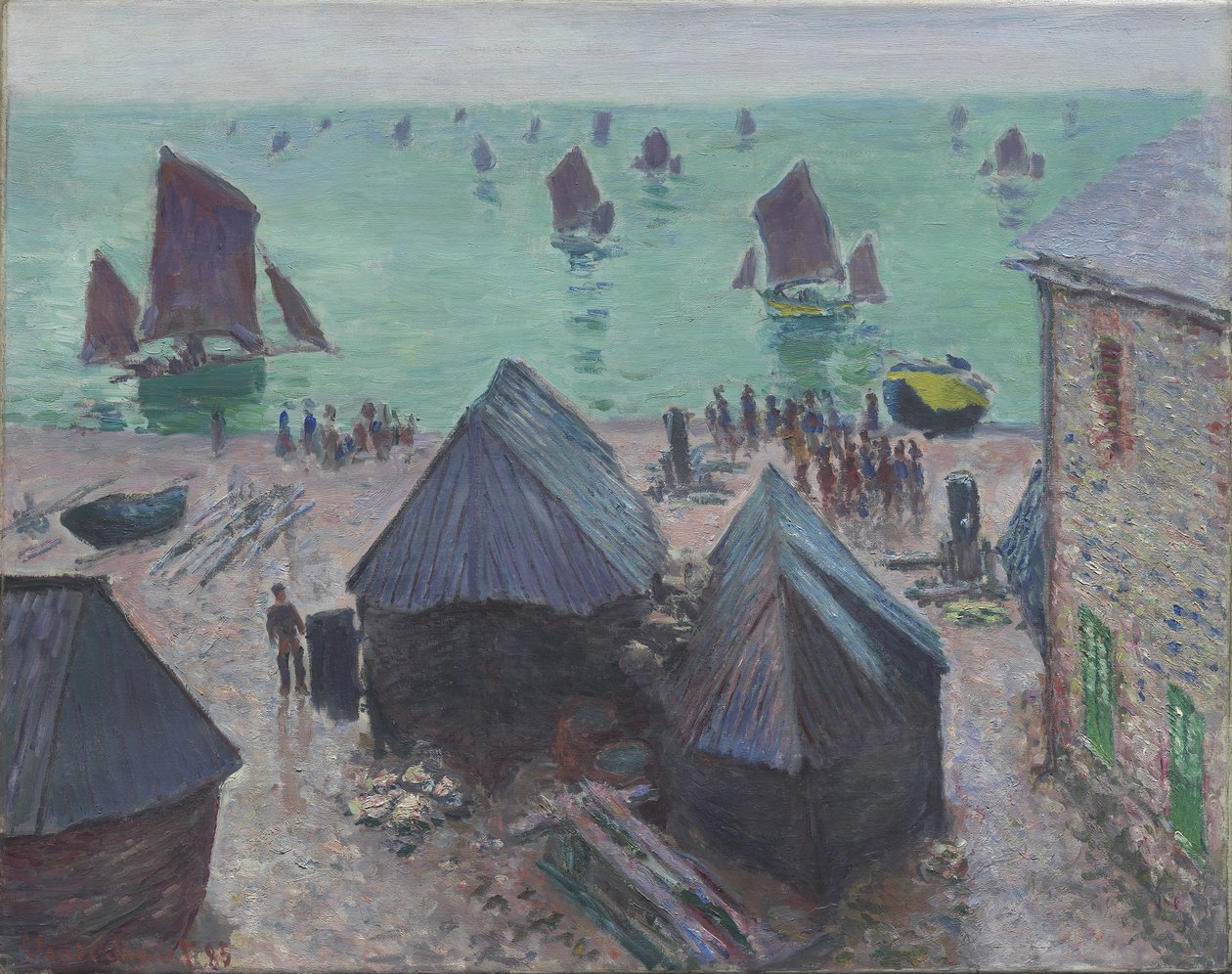船离港，埃特勒塔，1885年 作者 克劳德·莫奈