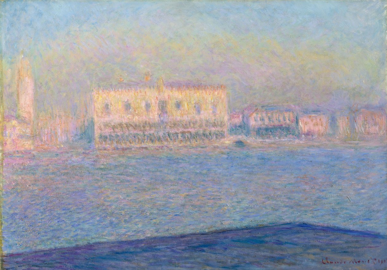 从圣乔治马焦雷看到的总督宫，1908年 作者 克劳德·莫奈