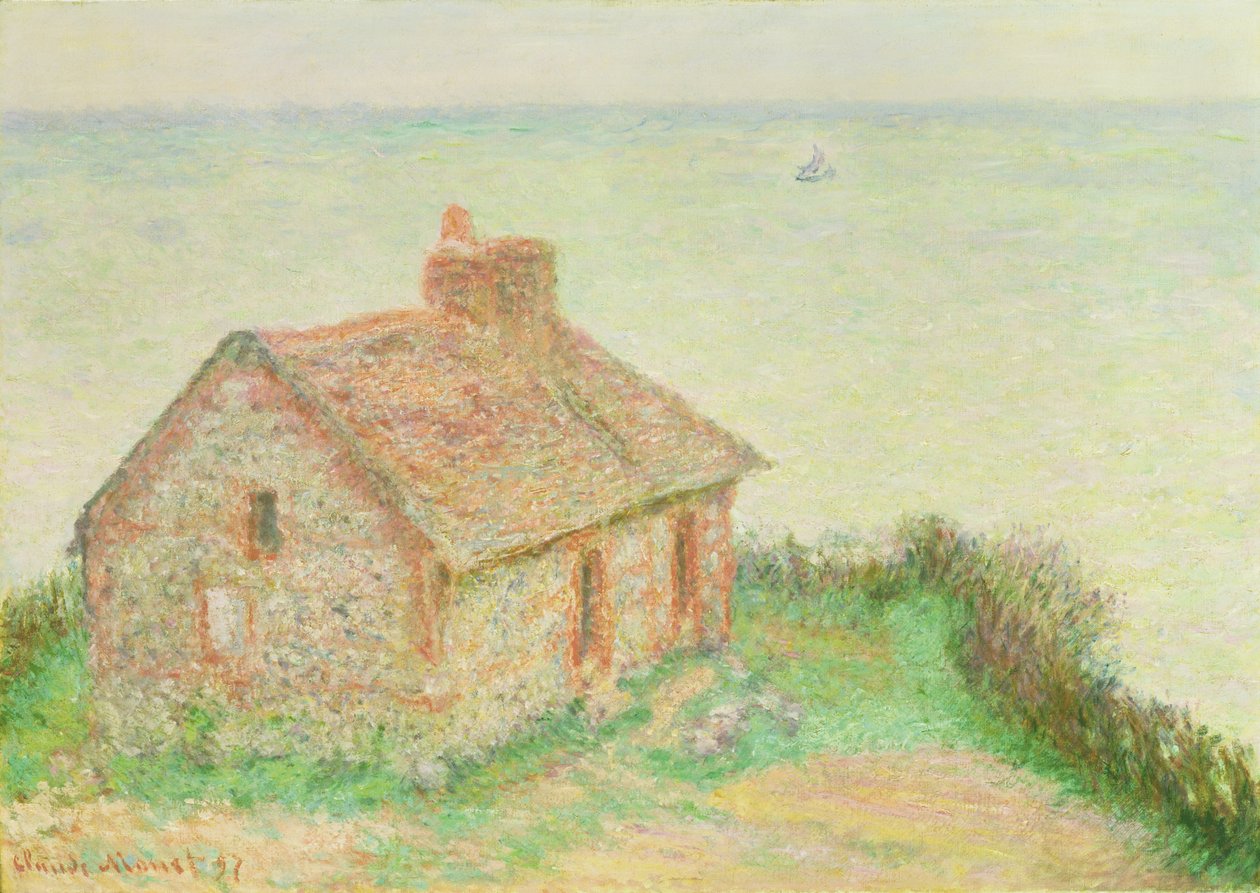 杜安尼尔之家，粉红效果，1897年 作者 克劳德·莫奈