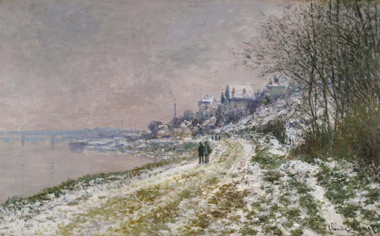 通往埃皮纳伊的道路，雪景，1875年 作者 克劳德·莫奈