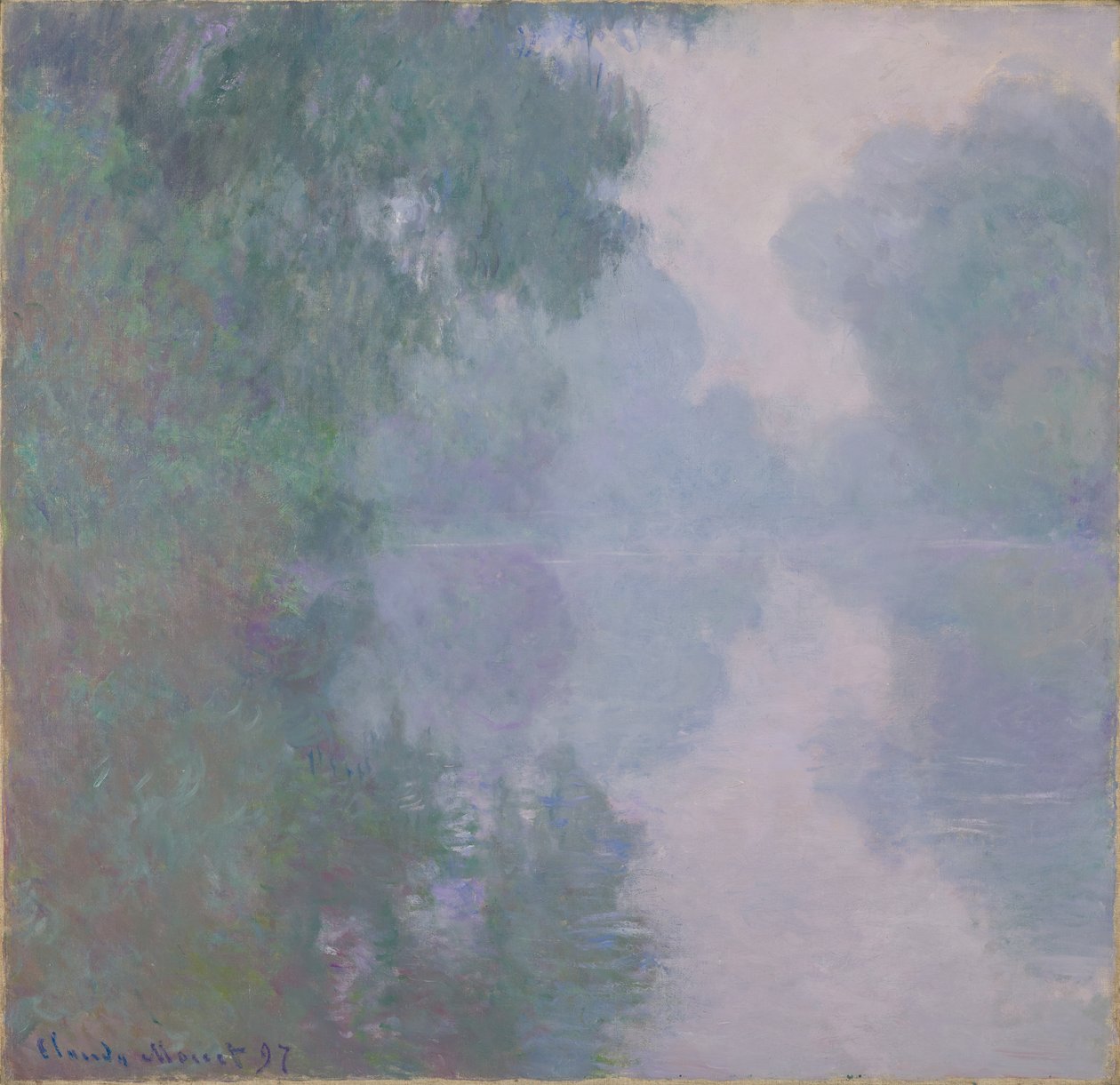 吉纳维的塞纳河，晨雾，1897年 作者 克劳德·莫奈