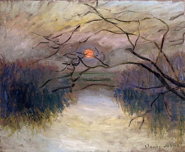 塞纳河在Vetheuil（布面油画） 作者 克劳德·莫奈