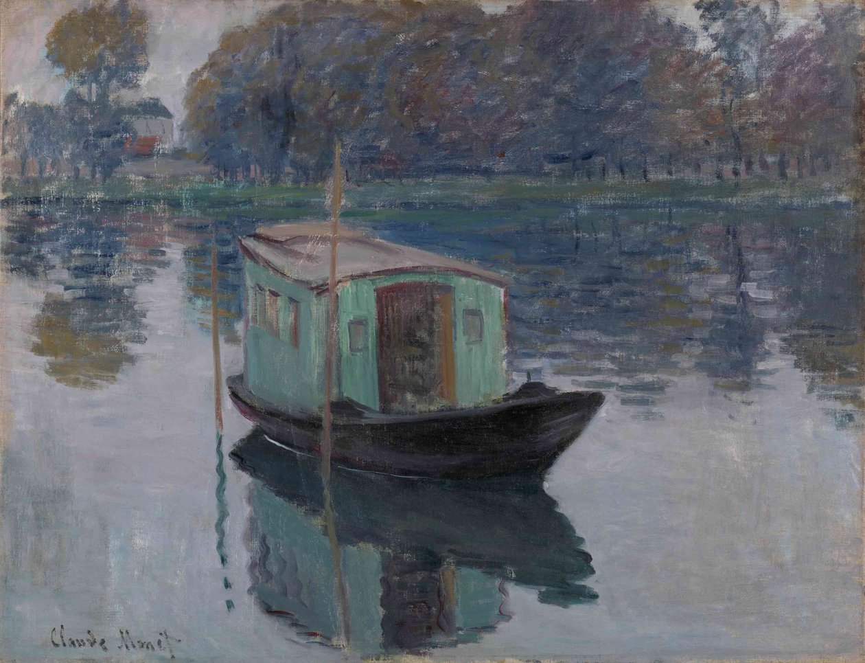 Studio Studio The Boat Workshop，1874年 作者 克劳德·莫奈