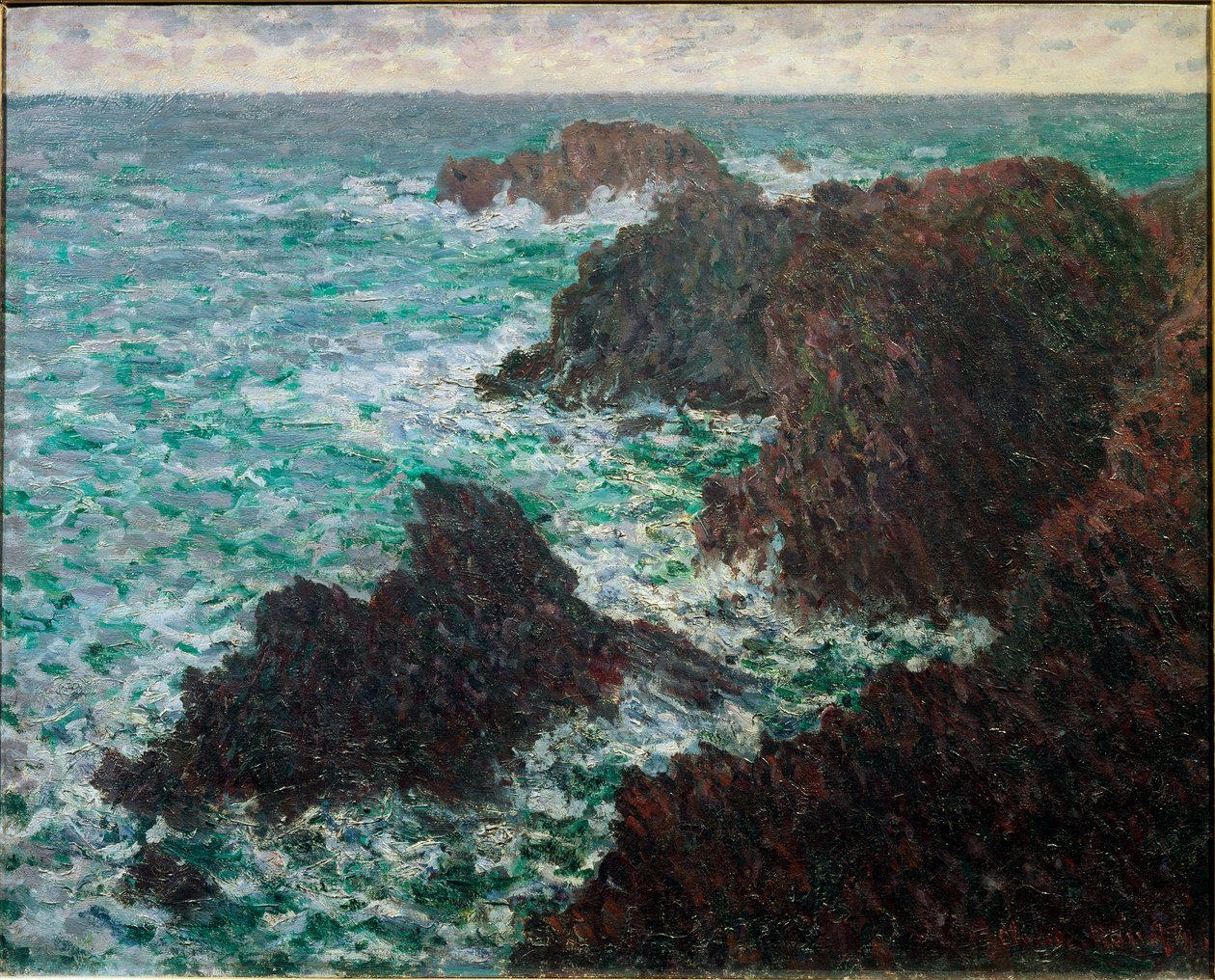 Belle-Ile 的岩石，狂野的海岸 作者 克劳德·莫奈