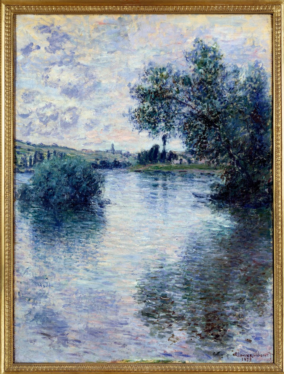 克劳德·莫奈 (Claude Monet) (1840-1926) 的 Vetheuil 绘画 1879 年 0.8x0.6 米鲁昂，美术博物馆 作者 克劳德·莫奈