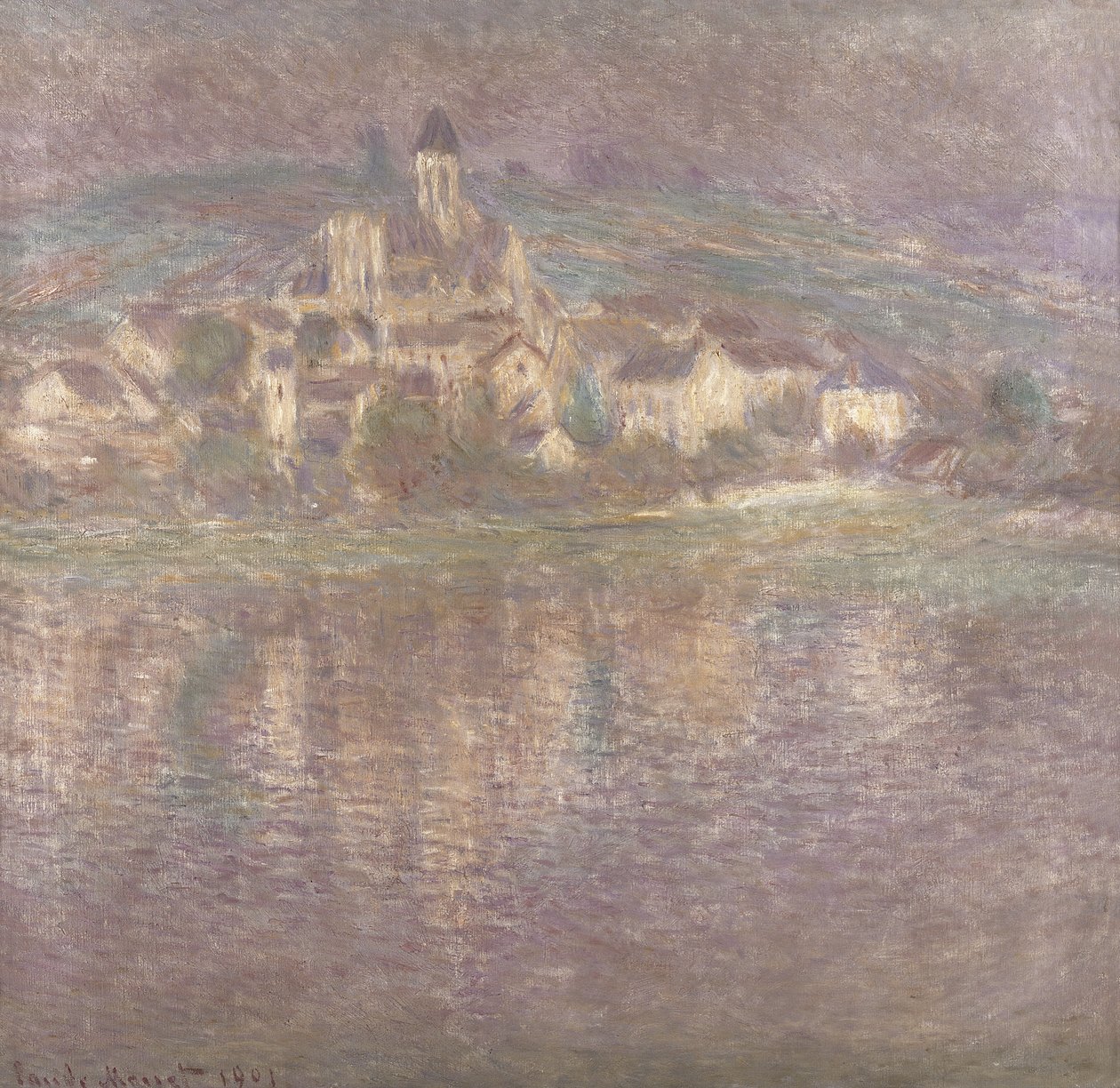 Vetheuil，日落，1901年 作者 克劳德·莫奈