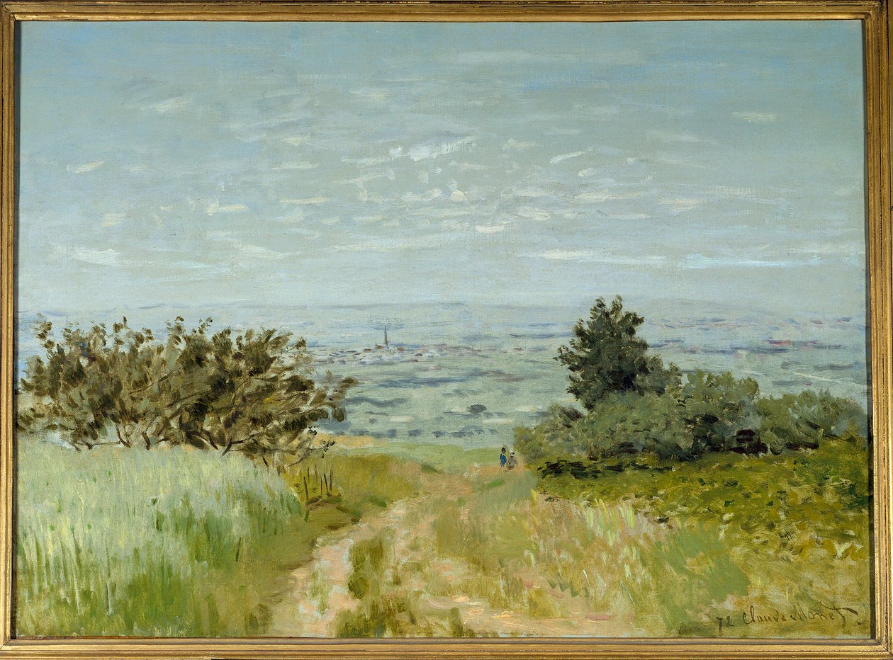 从平原到 Argenteuil，1872 年的 Sannois 山坡。 Claude Monet 绘画（1840-1926 年） 作者 克劳德·莫奈