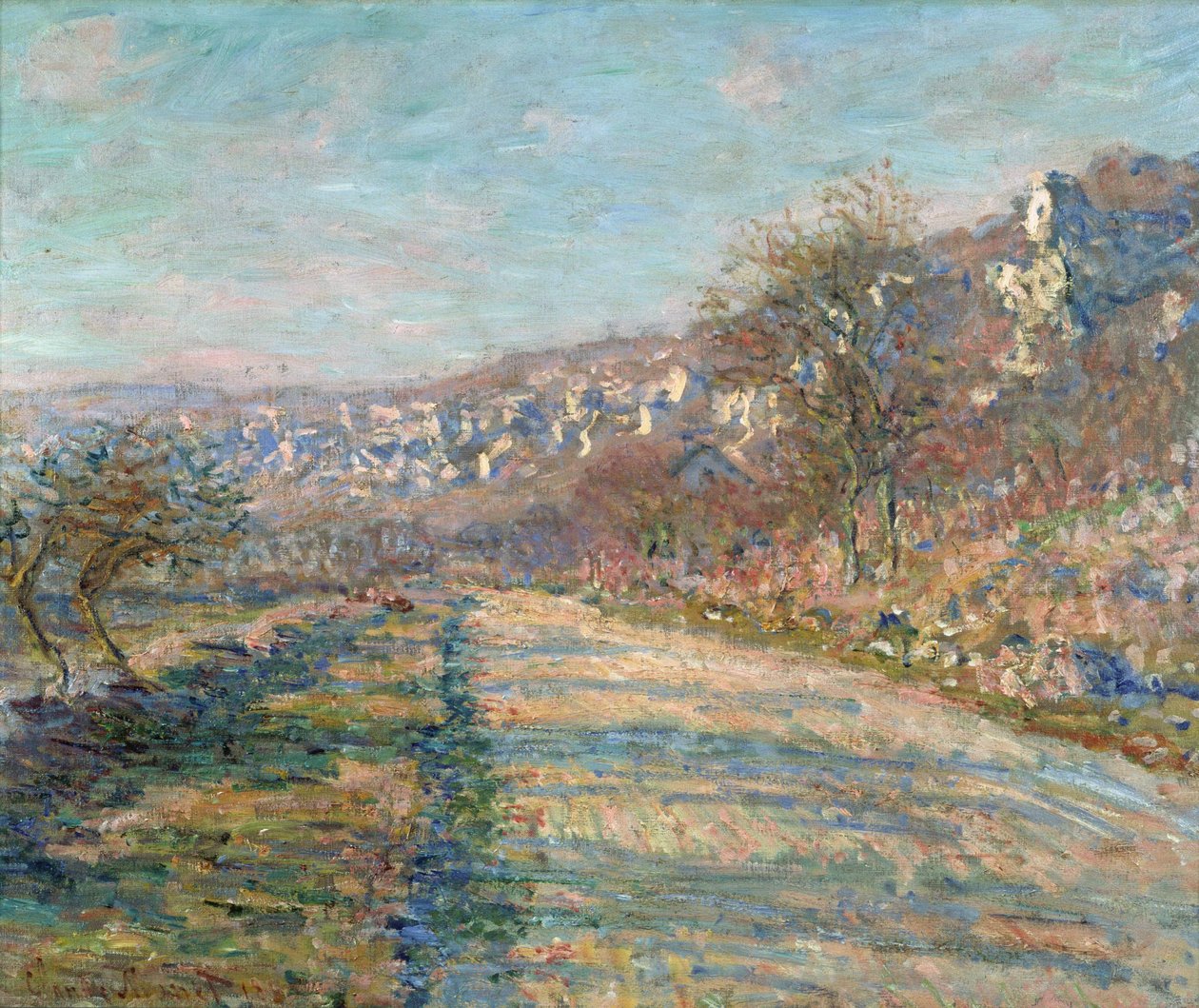 "通往瓦勒德瓦兹省拉罗什-居庸公路的风景" 克劳德-莫奈（1840-1926）1880 年作品 尺寸 60,5x73,5 厘米 东京国立西洋美术馆 作者 克劳德·莫奈