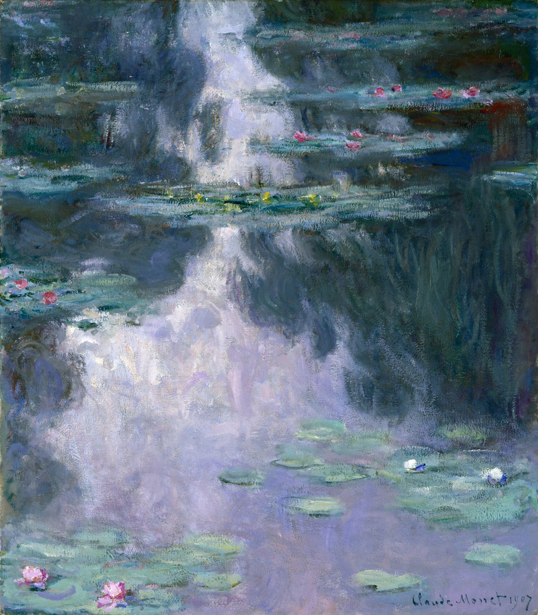 睡莲（睡莲）1907年（布面油画） 作者 克劳德·莫奈