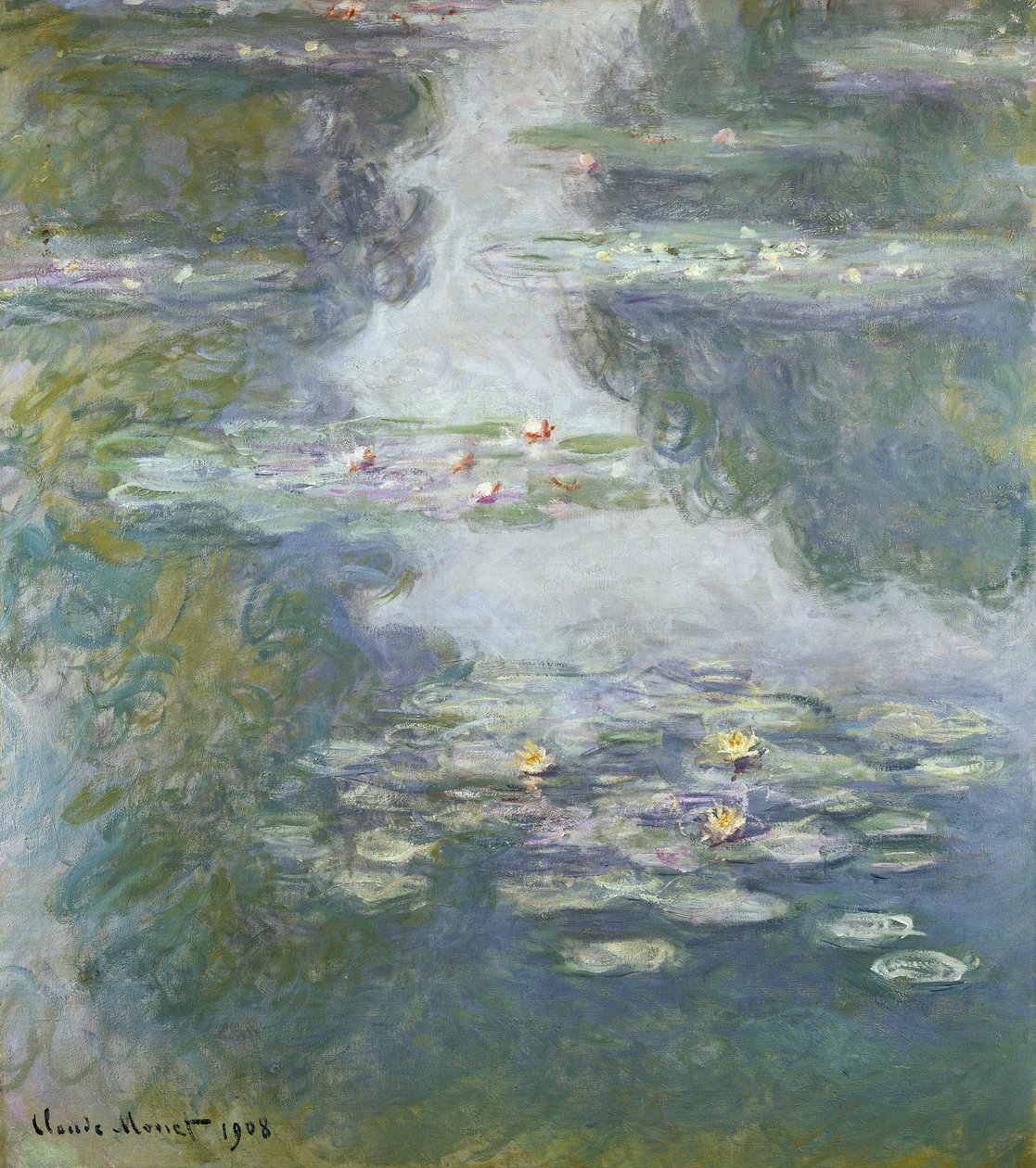 Nympheas的睡莲，1908年 作者 克劳德·莫奈