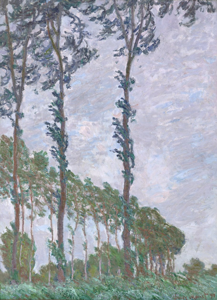 《风效应》，《杨树系列》，1891年 作者 克劳德·莫奈