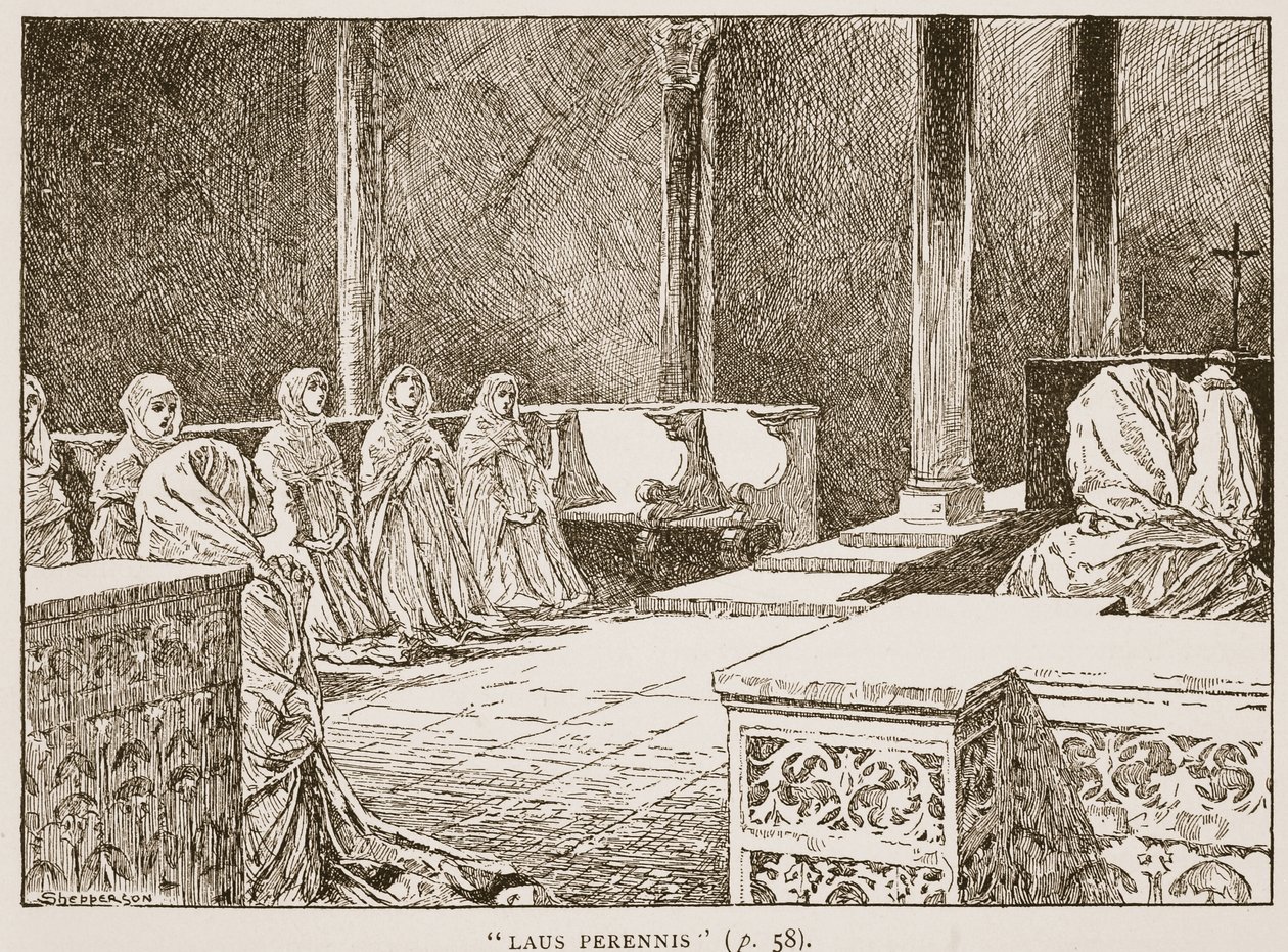 劳斯·佩伦尼斯（Laus Perennis），来自“英格兰教会：人民历史”的插图由HDM Spence-Jones，酒吧。 c.1910（棕褐色照片） 作者 克劳德·谢珀曼