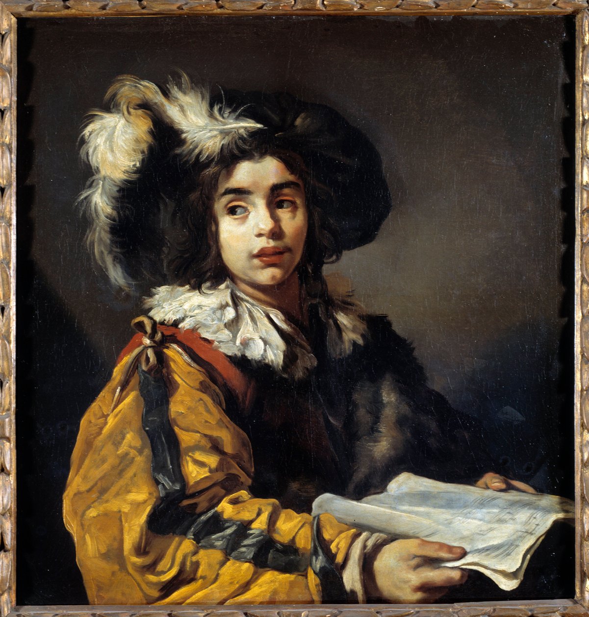 年轻的歌手 Claude Vignon (1593-1670) 17 世纪 Sun 的绘画。 0.95x0.9 米 作者 克劳德·维尼翁