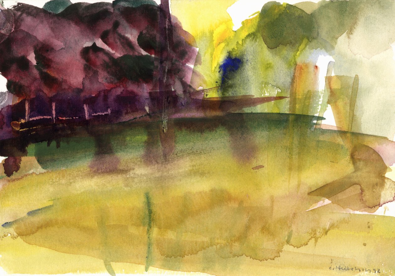 1992年诺曼底公园（水彩画） 作者 克劳迪娅·哈钦斯（Claudia Hutchins）
