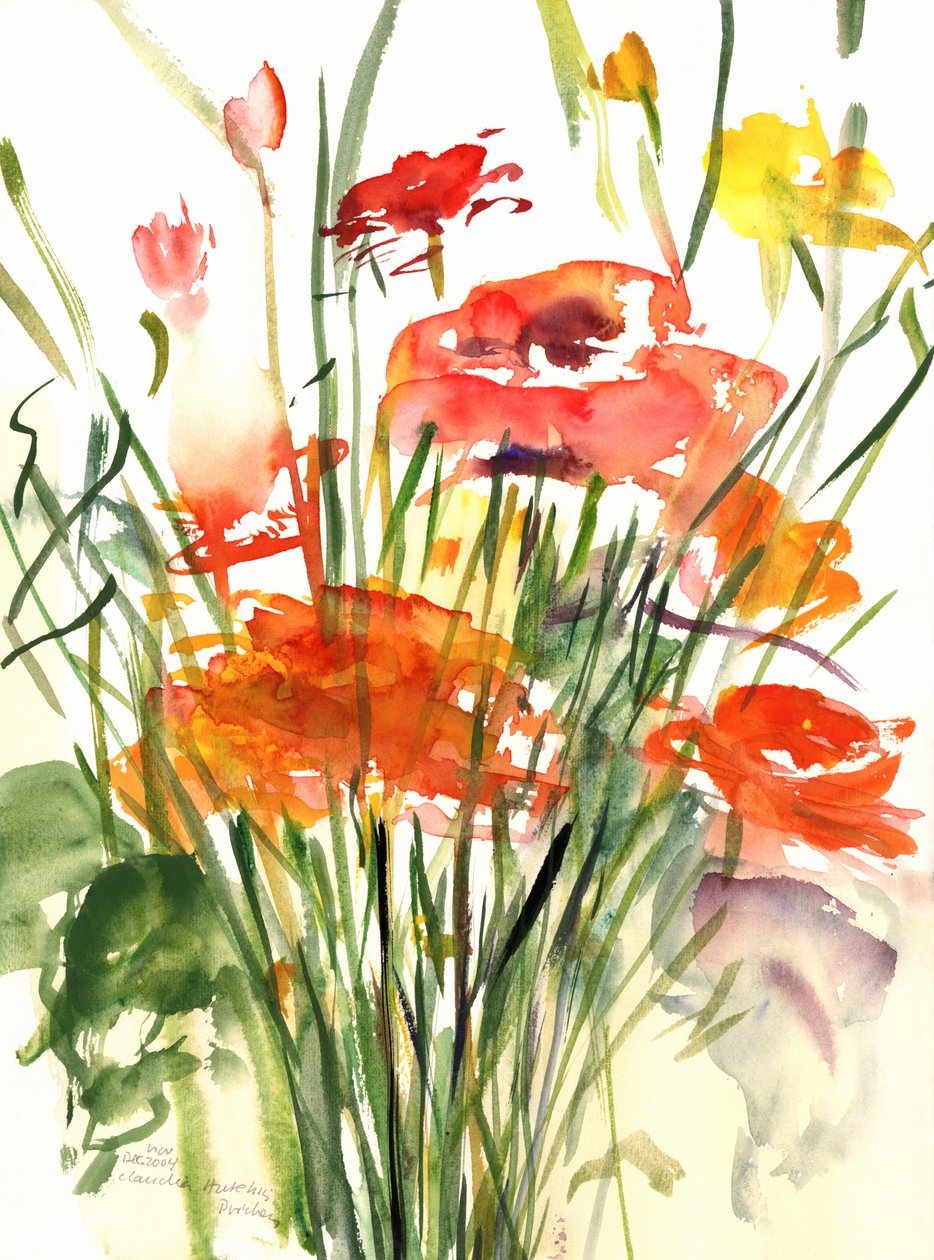 Buttercups，2001（水彩画） 作者 克劳迪娅·哈钦斯（Claudia Hutchins）