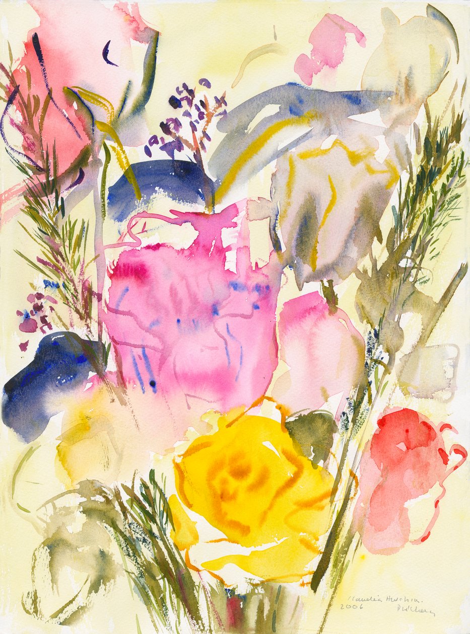 玫瑰，2006年，（纸上水彩） 作者 克劳迪娅·哈钦斯（Claudia Hutchins）
