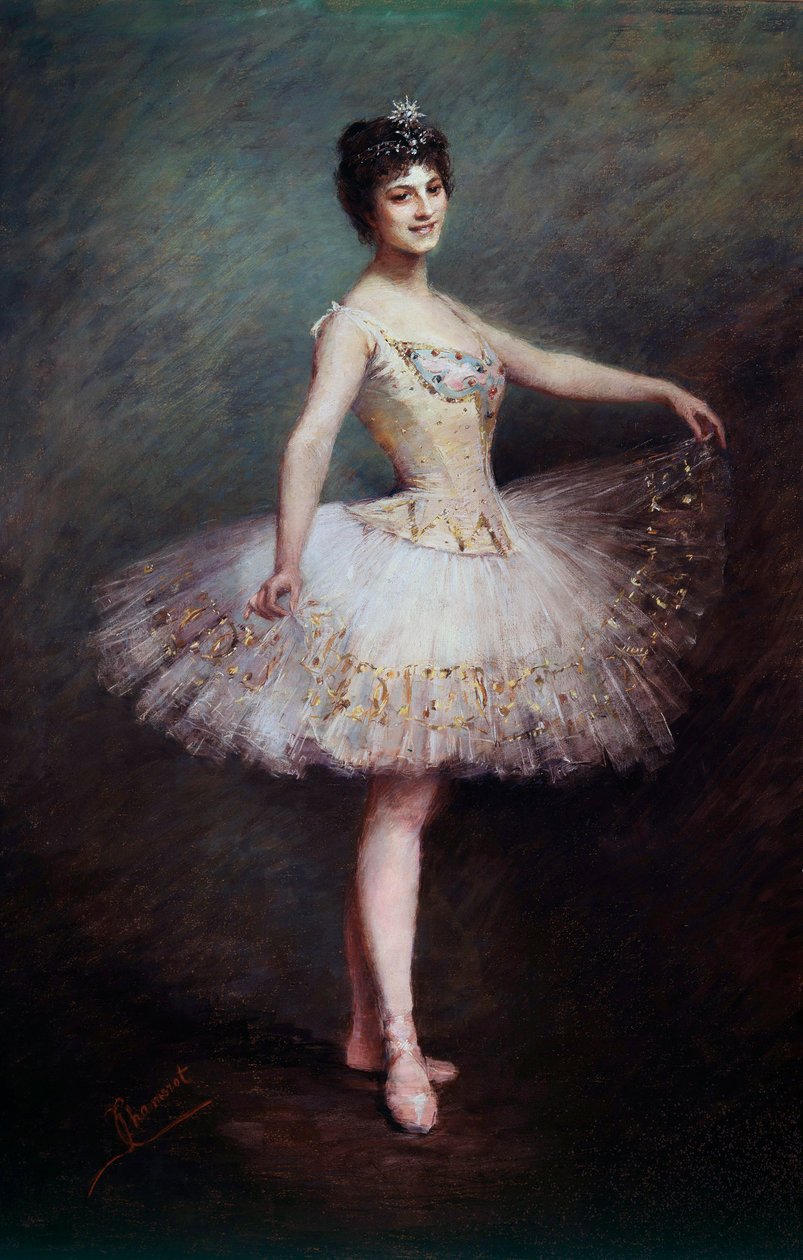 意大利舞蹈家和教育家卡洛塔-赞贝里（1875-1968 年）的肖像 克劳迪-沙梅罗-维亚多（19 世纪）的画作。1897 年 巴黎，歌剧院图书馆 作者 克劳迪娅·维亚多