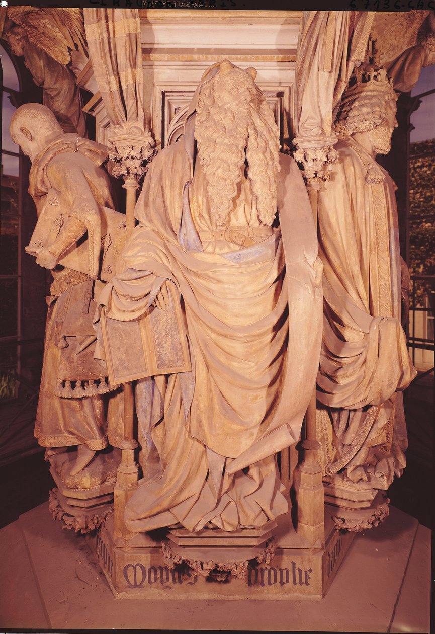 摩西，详细信息来自摩西之井的六角形基座，1395-1404 作者 克劳斯和马洛，让·斯劳特