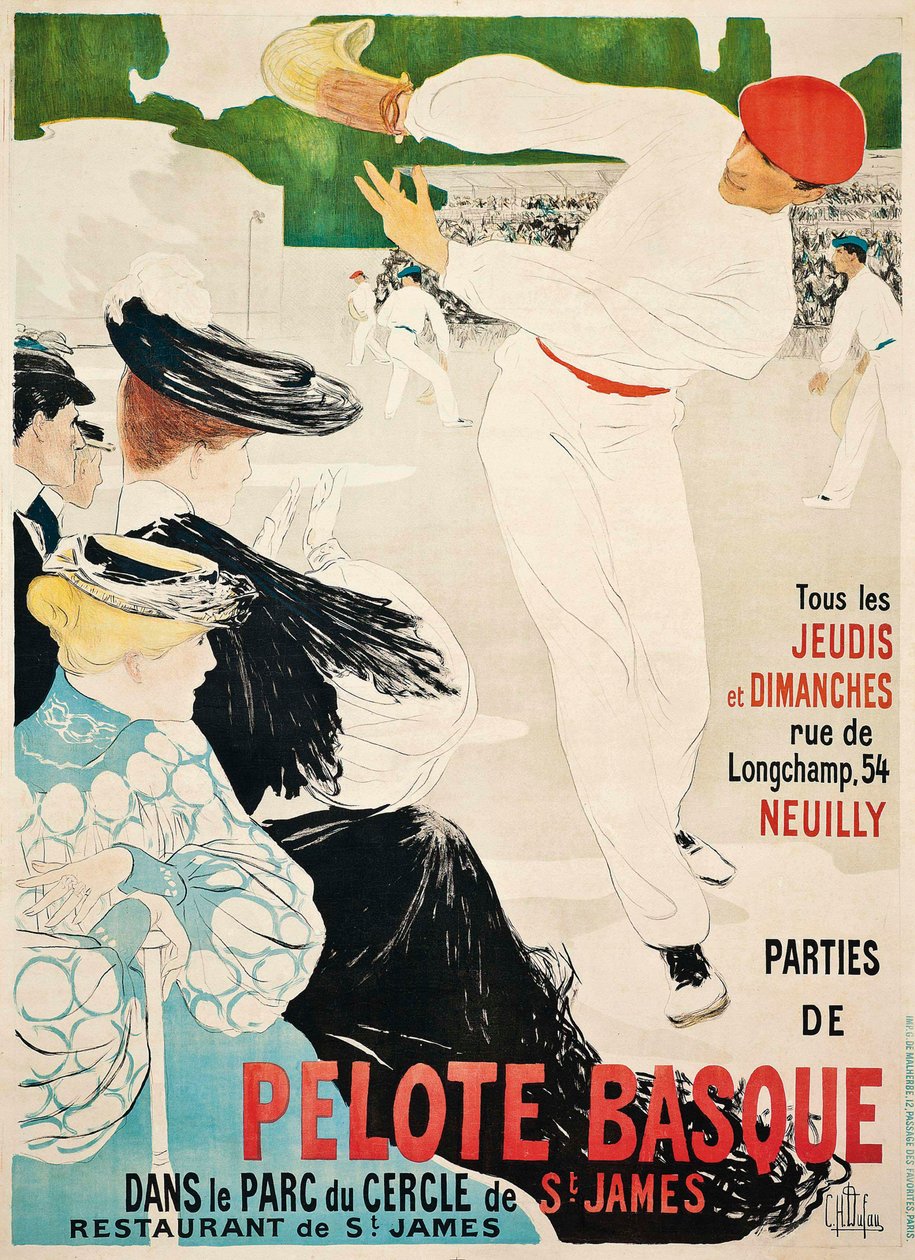 巴斯克的pelota，约1903年。 作者 克莱门汀·海伦·杜福