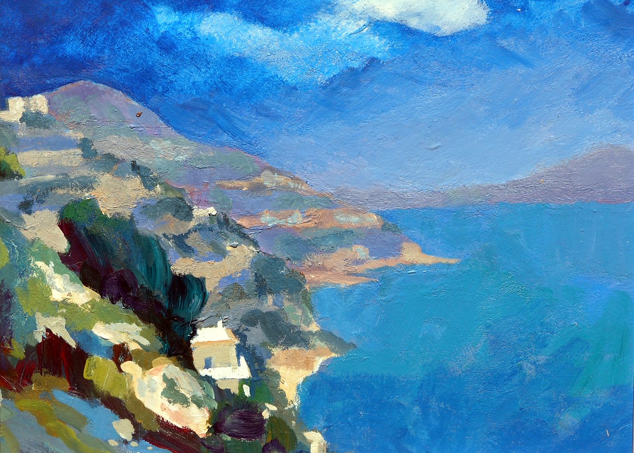 阿马尔菲海岸，2007年（丙烯酸船上） 作者 克莱夫·梅特卡夫