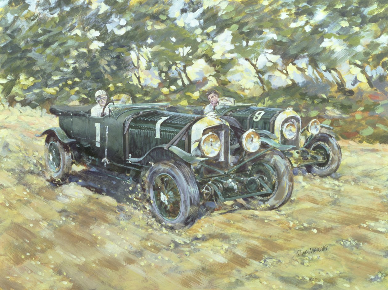 1929年Le Mans Winning Bentleys（帆布丙烯酸） 作者 克莱夫·梅特卡夫