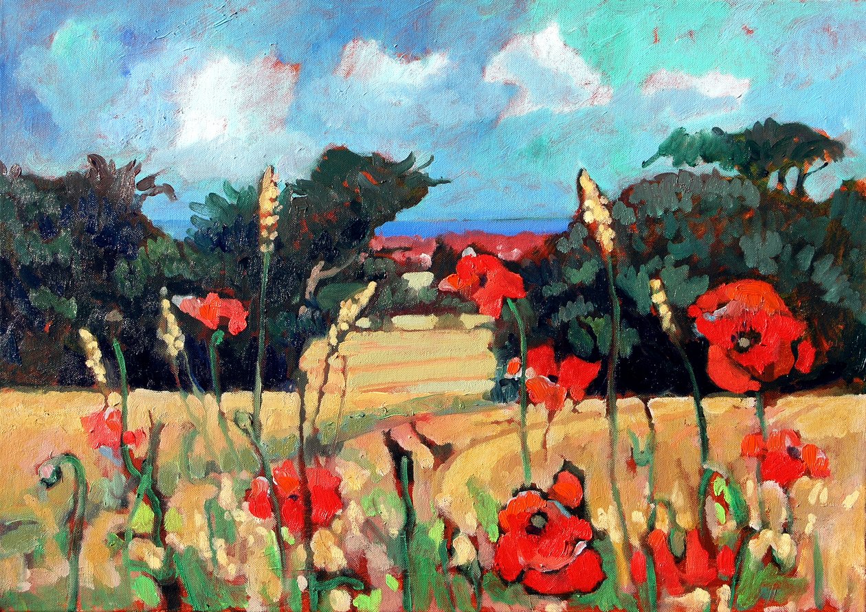 Kent Poppies，2007（丙烯画布） 作者 克莱夫·梅特卡夫