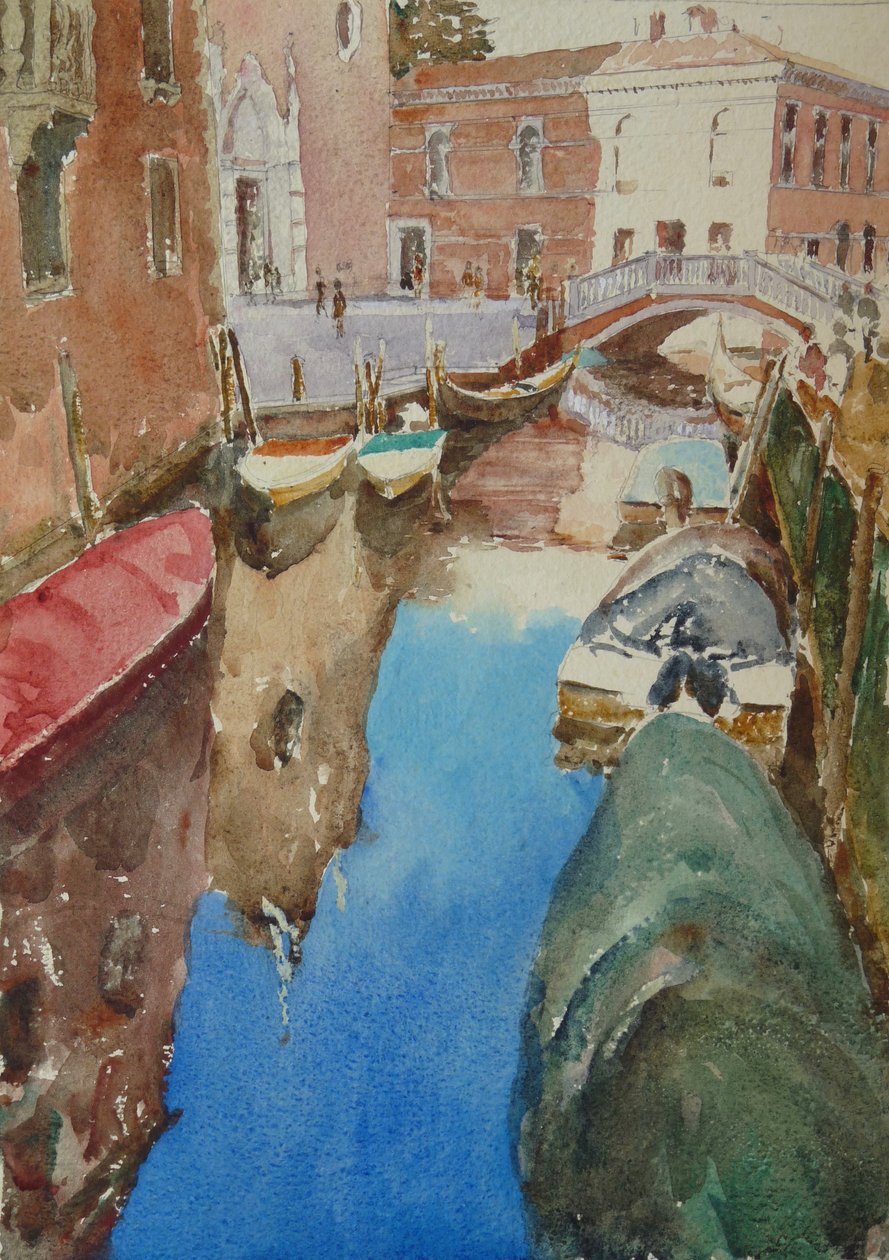 Rio Dei Frari，冬日阳光，2019（水彩） 作者 克莱夫·威尔逊
