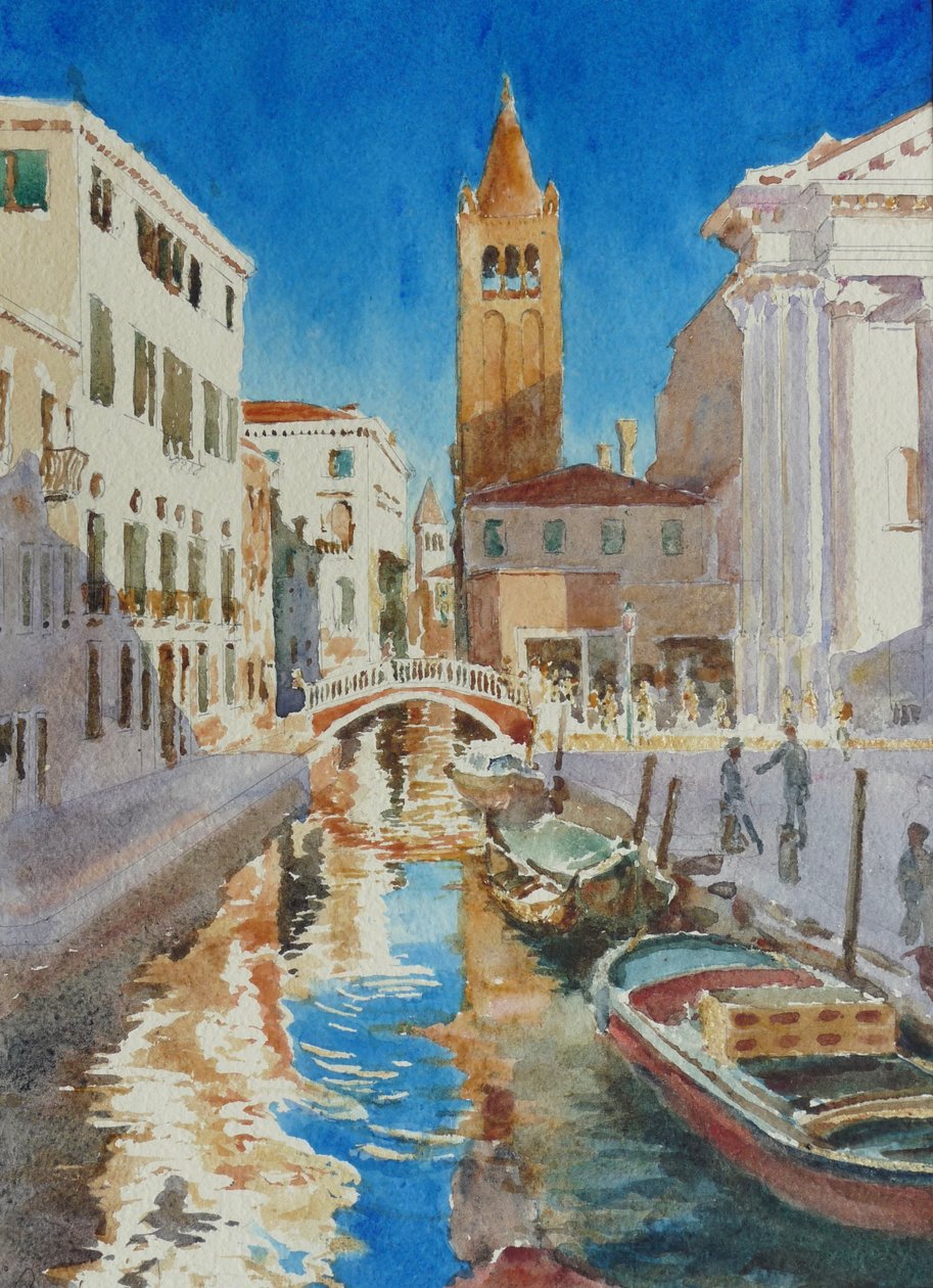 Rio Di S. Barnaba，午后，除夕，2020 年（水彩画） 作者 克莱夫·威尔逊